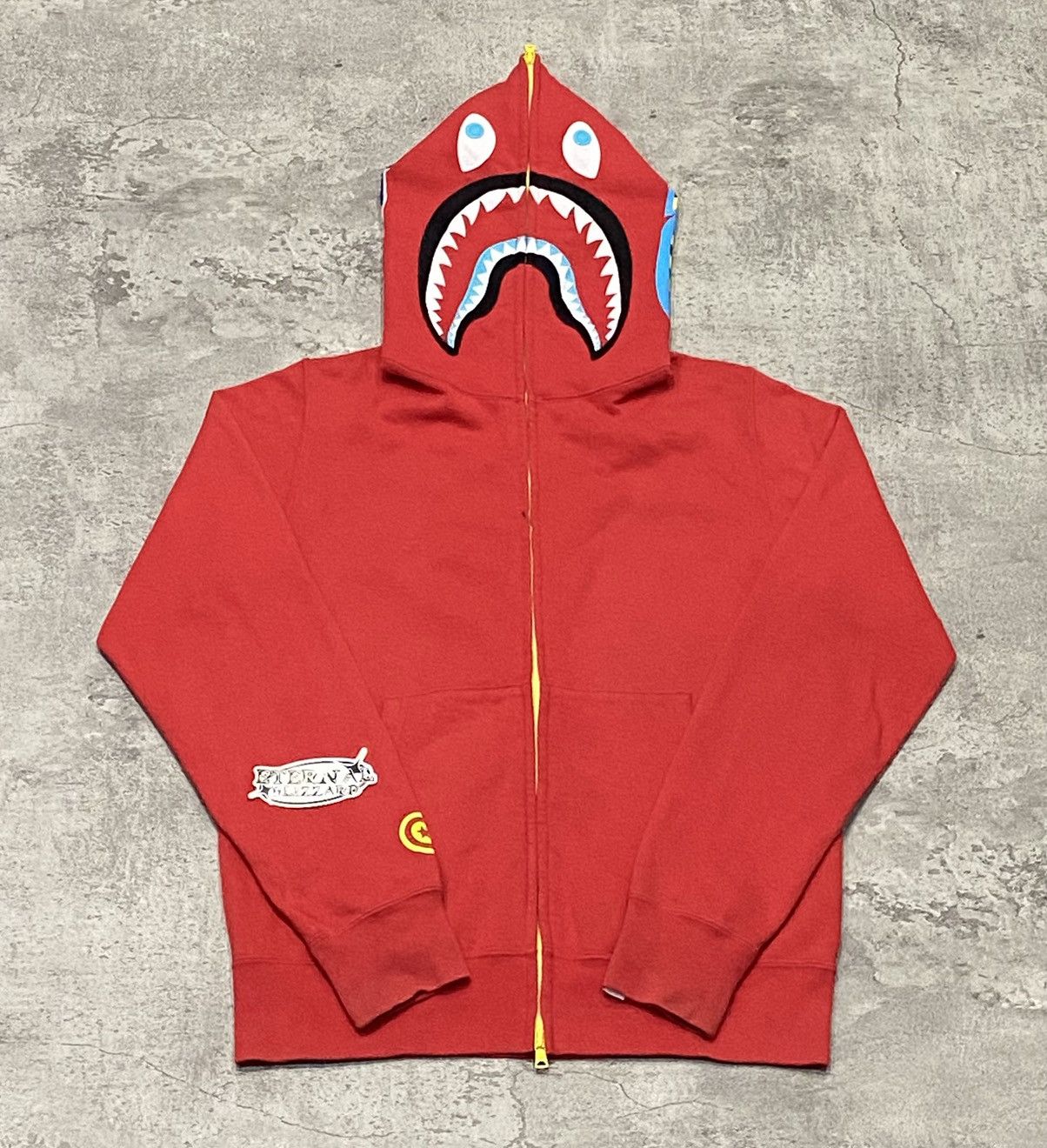 Bape Neon Shark Red Fullzip Hoodie OG
