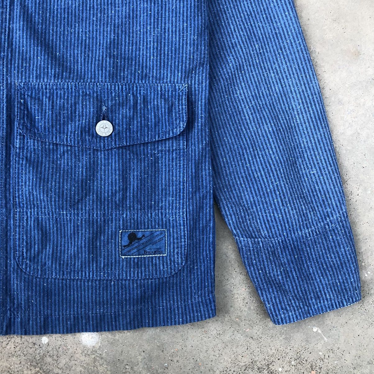 Backbone Vintage BACKBONE Striped Cotton Chore Denim Jacket Size US M / EU 48-50 / 2 - 14 Thumbnail