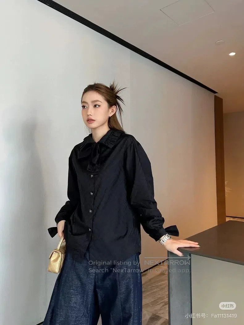 Chanel Chanel Black high-neck single-breasted long-sleeved shirt Size XXS / US 00 / IT 34 - 9 Thumbnail