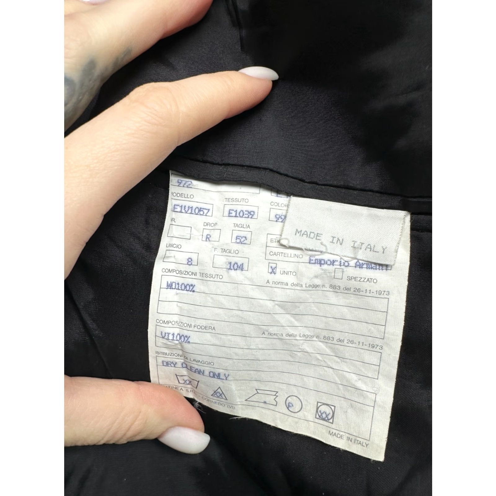 Emporio Armani Emporio Armani Blazer Mens Two Buttons Wool Black Size L Size 42R - 4 Thumbnail