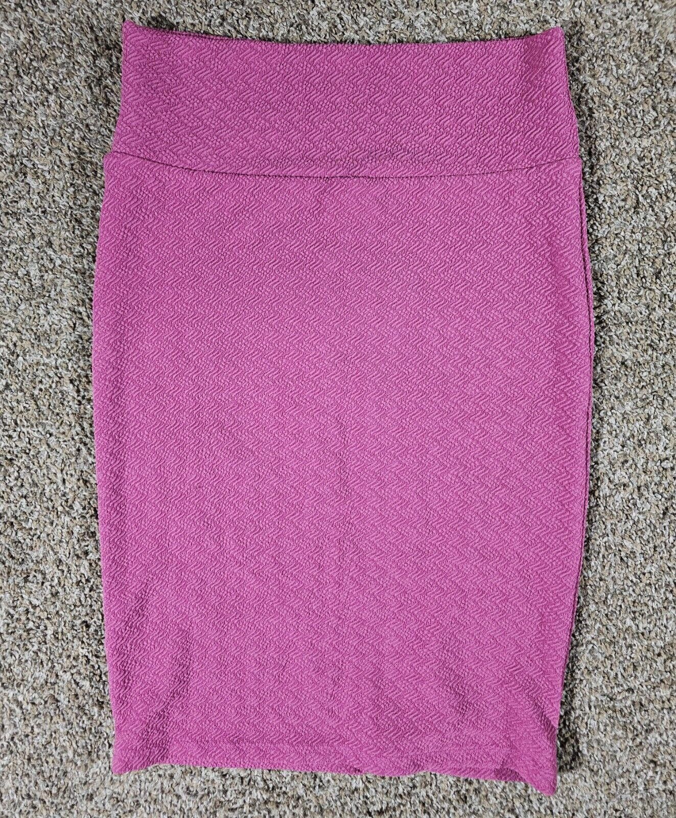 Designer LuLaRoe Skirt Medium Pink Knee Length Pull On Pencil Stretch Size 32" / US 10 / IT 46 - 5 Thumbnail