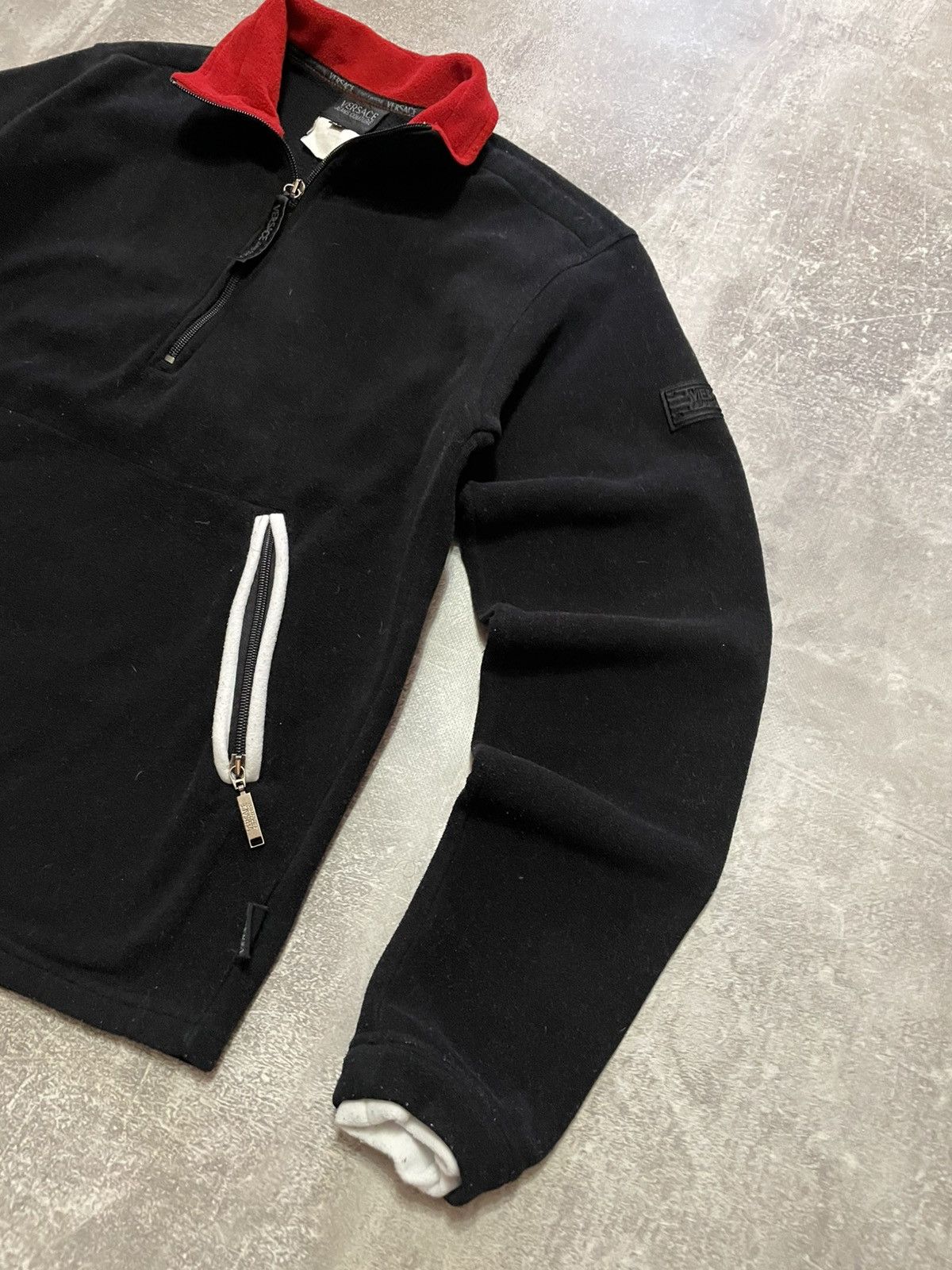 Versace × Versace Jeans Couture × Vintage Vintage 90s Versace Jeans Couture 1/4 Zip Fleece Jacket Size US M / EU 48-50 / 2 - 5 Thumbnail