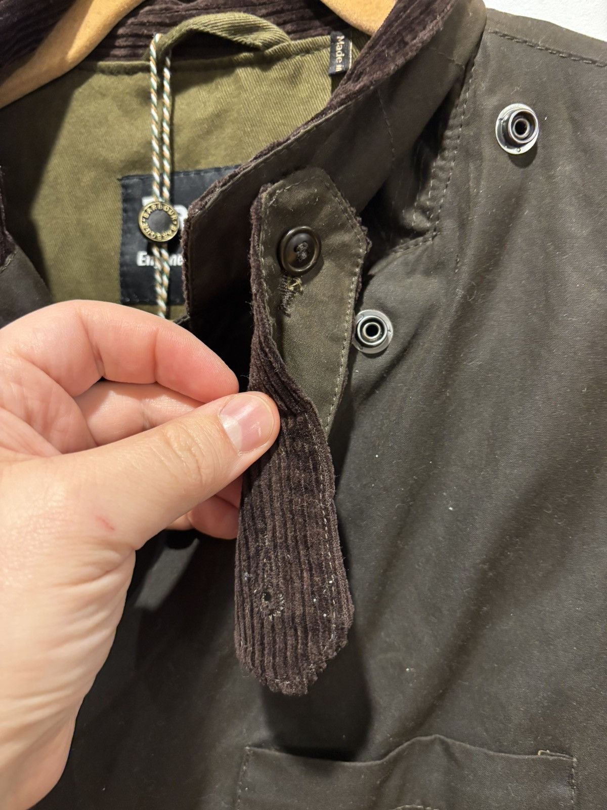 Barbour × Engineered Garments NOS Barbour x Engineered Garments Upland Wax Jacket L Olive Size US L / EU 52-54 / 3 - 7 Thumbnail