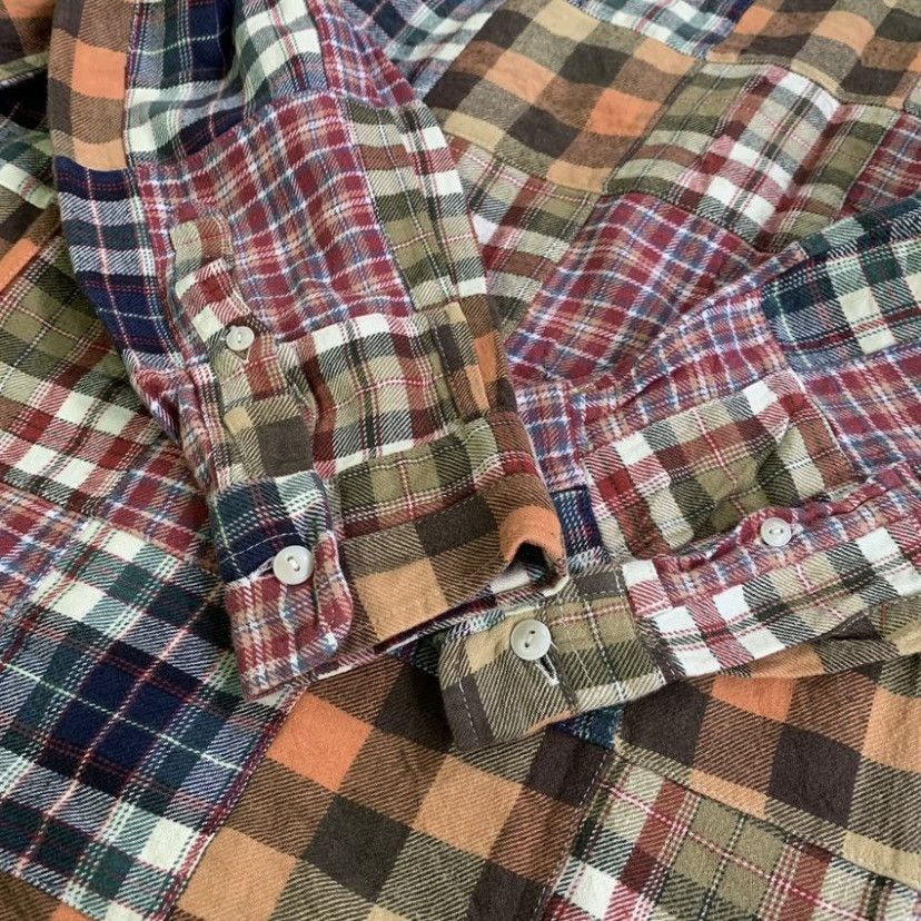 Japanese Brand UNITED ARROWS MULTIPLAID PATCHWORK BUTTON UP FLANNEL Size US M / EU 48-50 / 2 - 3 Thumbnail