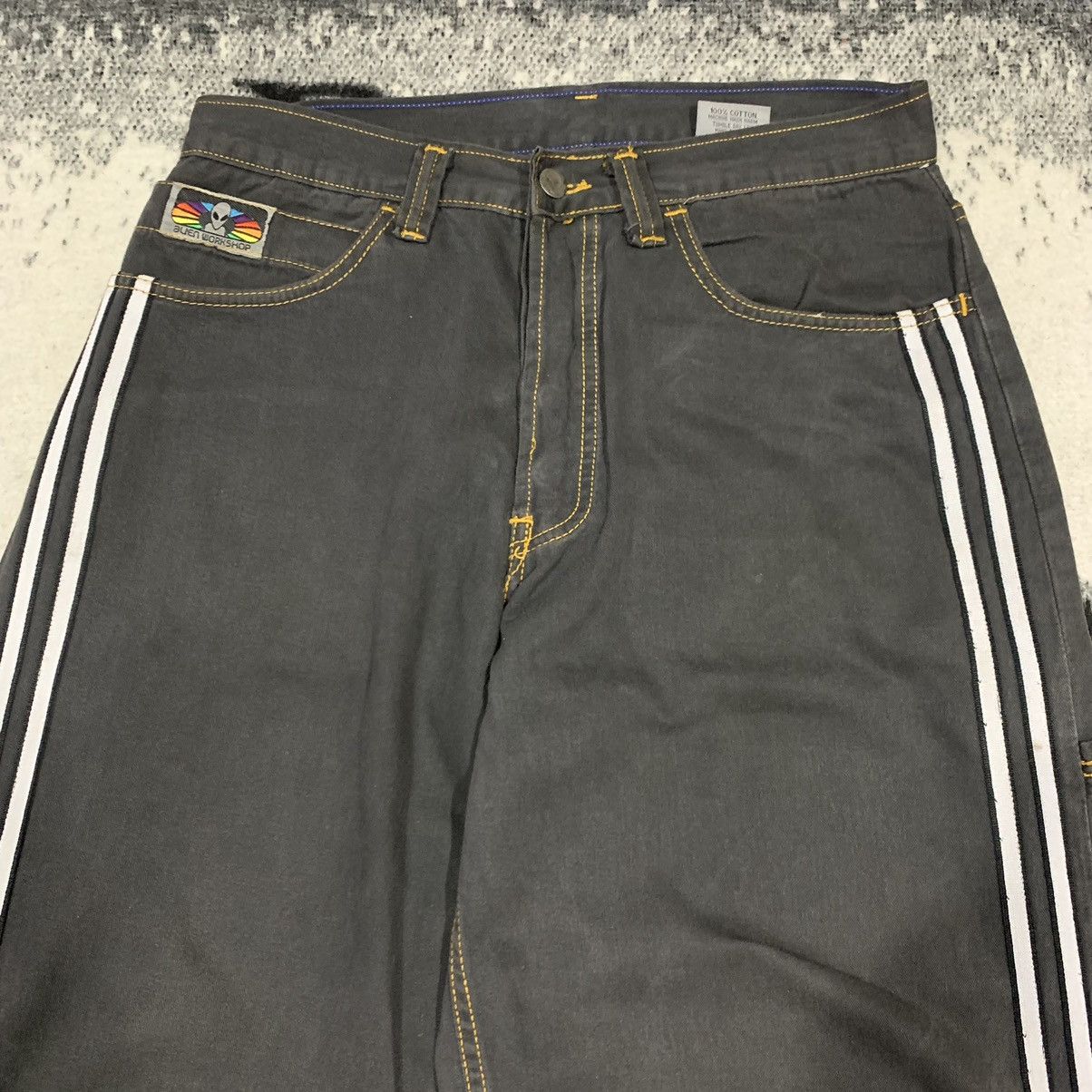 Vintage Alien Workshop 👽 Stripe List Side Baggy Pants