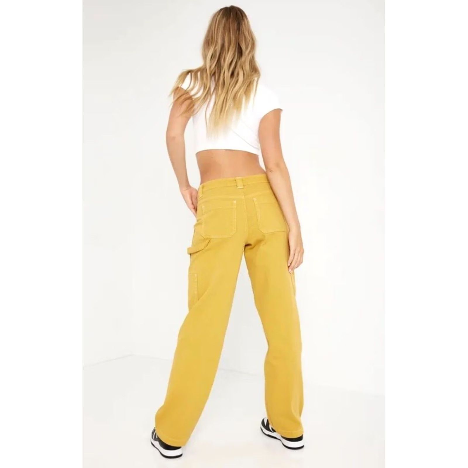 Garage Garage Yellow Dani Cargo Carpenter Straight Leg Baggy Pants Women's Size 0 Jeans Pants Slim Fit Cargo Pockets 80s 90s Grunge Retro Vintage? Size 28" / US 6 / IT 42 - 5 Thumbnail