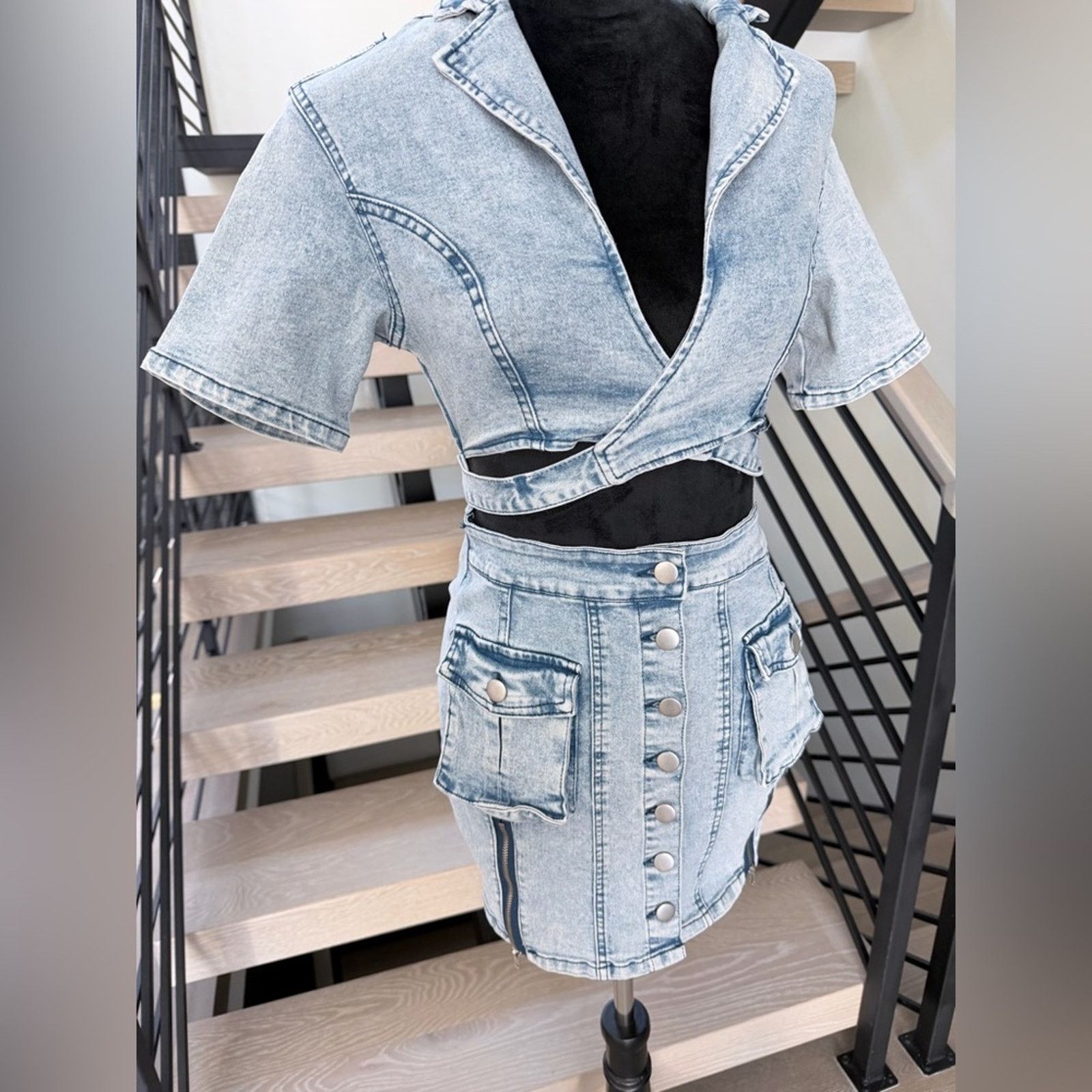 Other New Y2K Distressed Chic Denim Dress size S Size S / US 4 / IT 40 - 10 Thumbnail