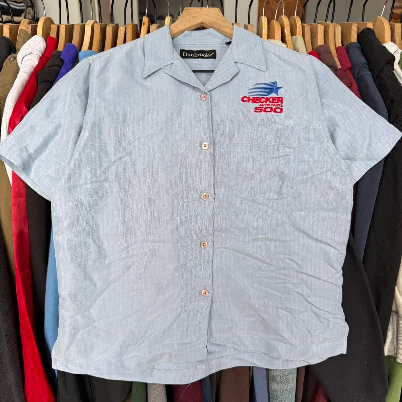 Other Vintage Y2K Womens Checker Auto Parts Silky Button Up Shirt Size S / US 4 / IT 40 - 1 Thumbnail