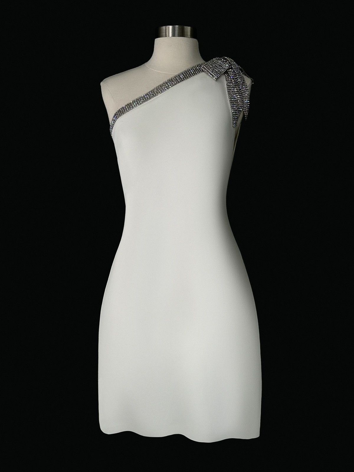 Other US 4&8 ELIE SAAB White Diamante Embellished Crepe Mini Dress Size M / US 6-8 / IT 42-44 - 1 Thumbnail