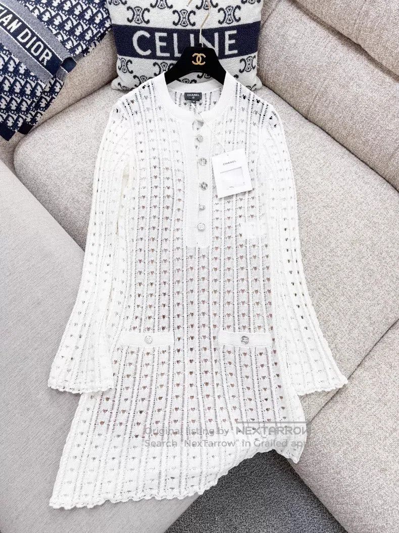 Chanel Chanel Hollow-ing long-sleeved knitted jumpsuit Size 42" / US 20 - 2 Thumbnail