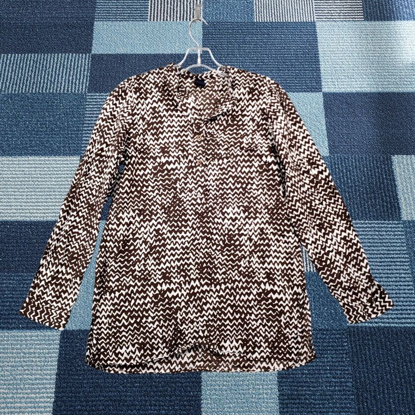 Gap Gap Brown Chevron Henley Long Sleeve Tunic Blouse Womens S Small Top Casual Size S / US 4 / IT 40 - 1 Thumbnail