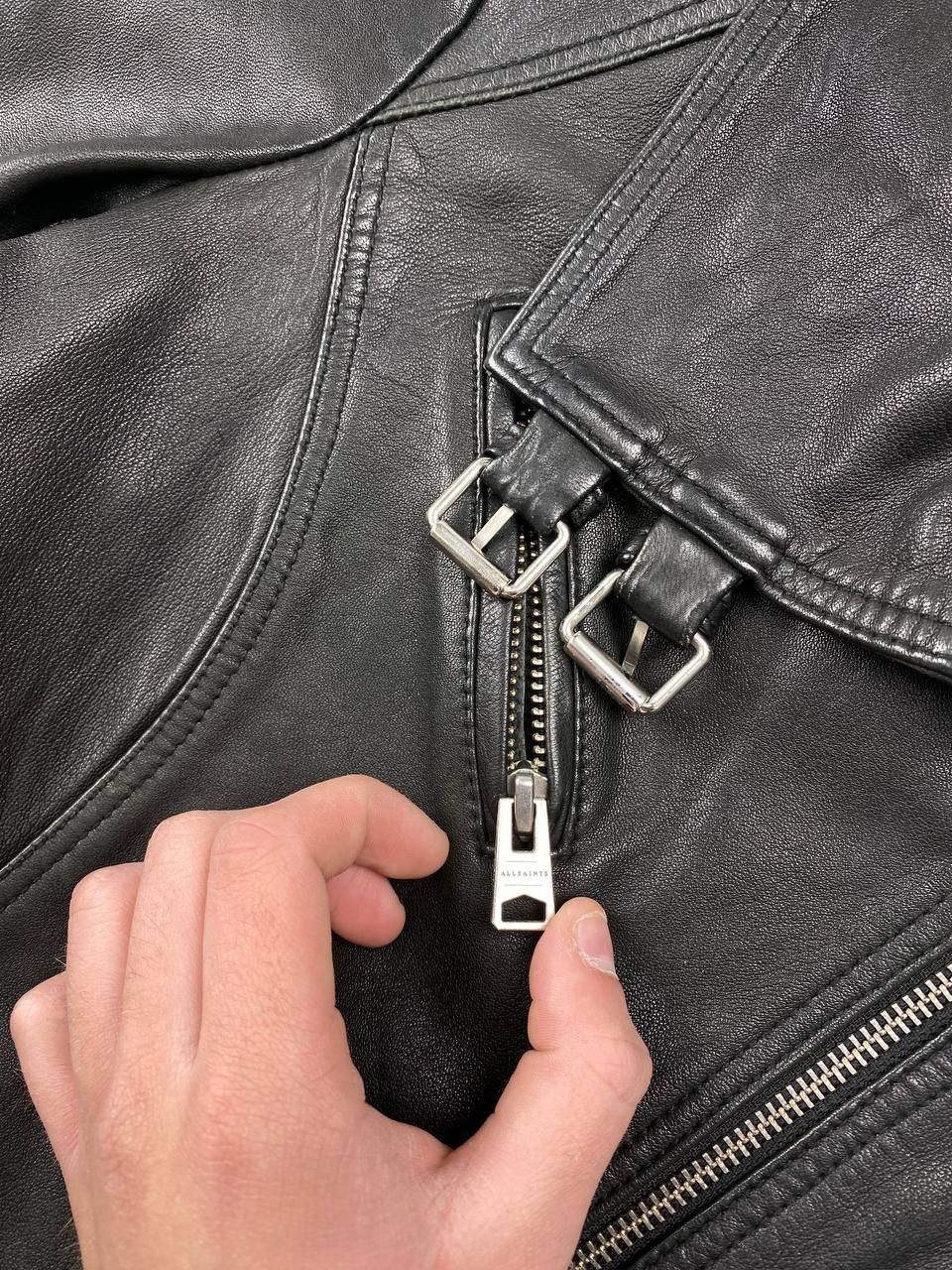 Allsaints All Saints Leather Biker Jacket Size S / US 4 / IT 40 - 4 Thumbnail