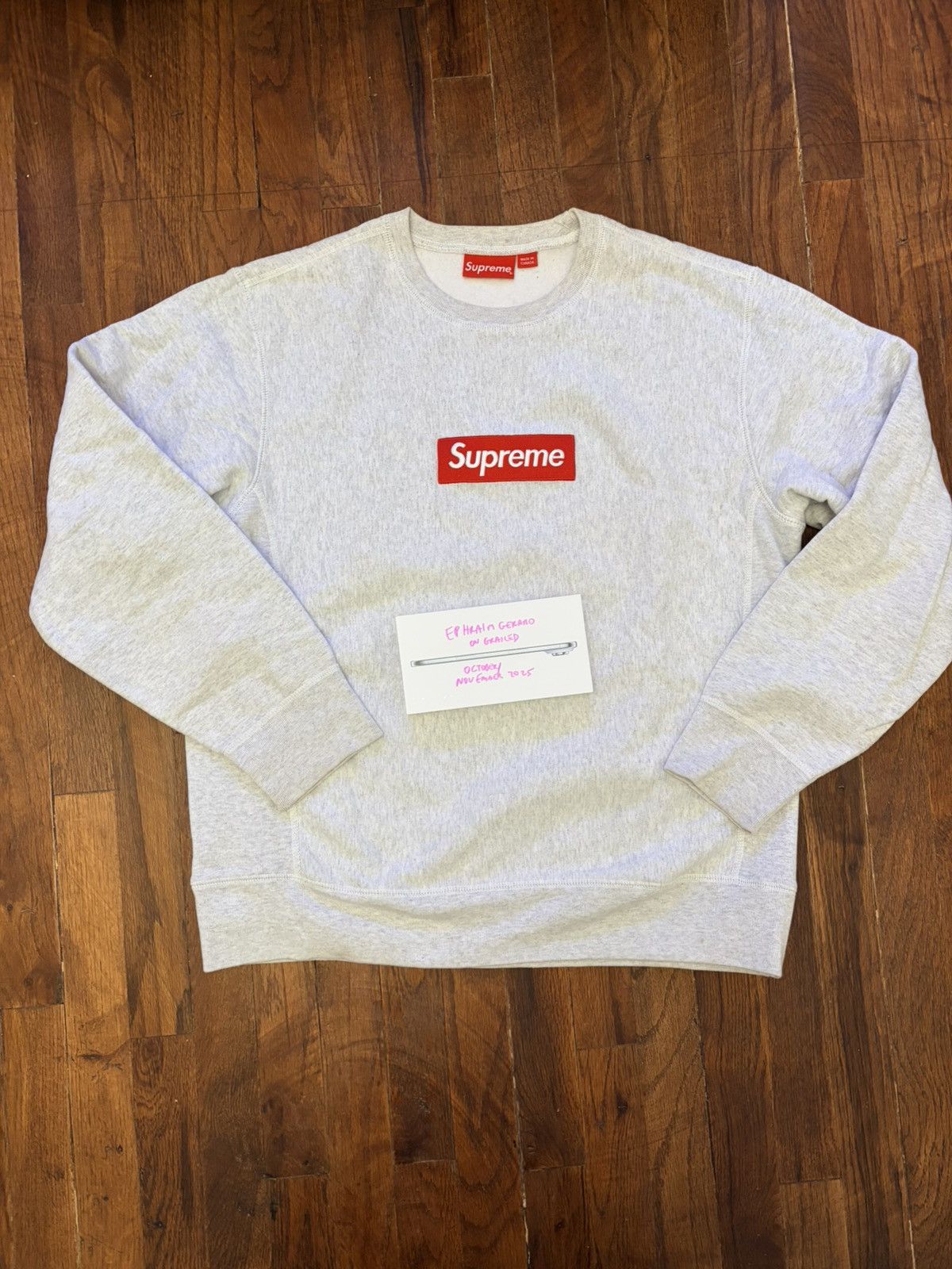 トップス supreme box logo crewneck Heather Grey L Supreme Box Logo Crewneck (FW22) Heather Grey Men's - FW22 - US