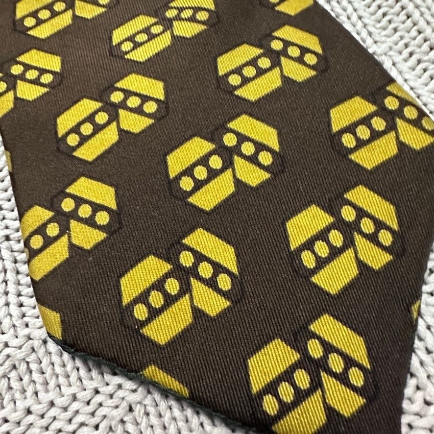 Vintage Vintage Roxy brown novelty abstract silk tie Size ONE SIZE - 2 Thumbnail