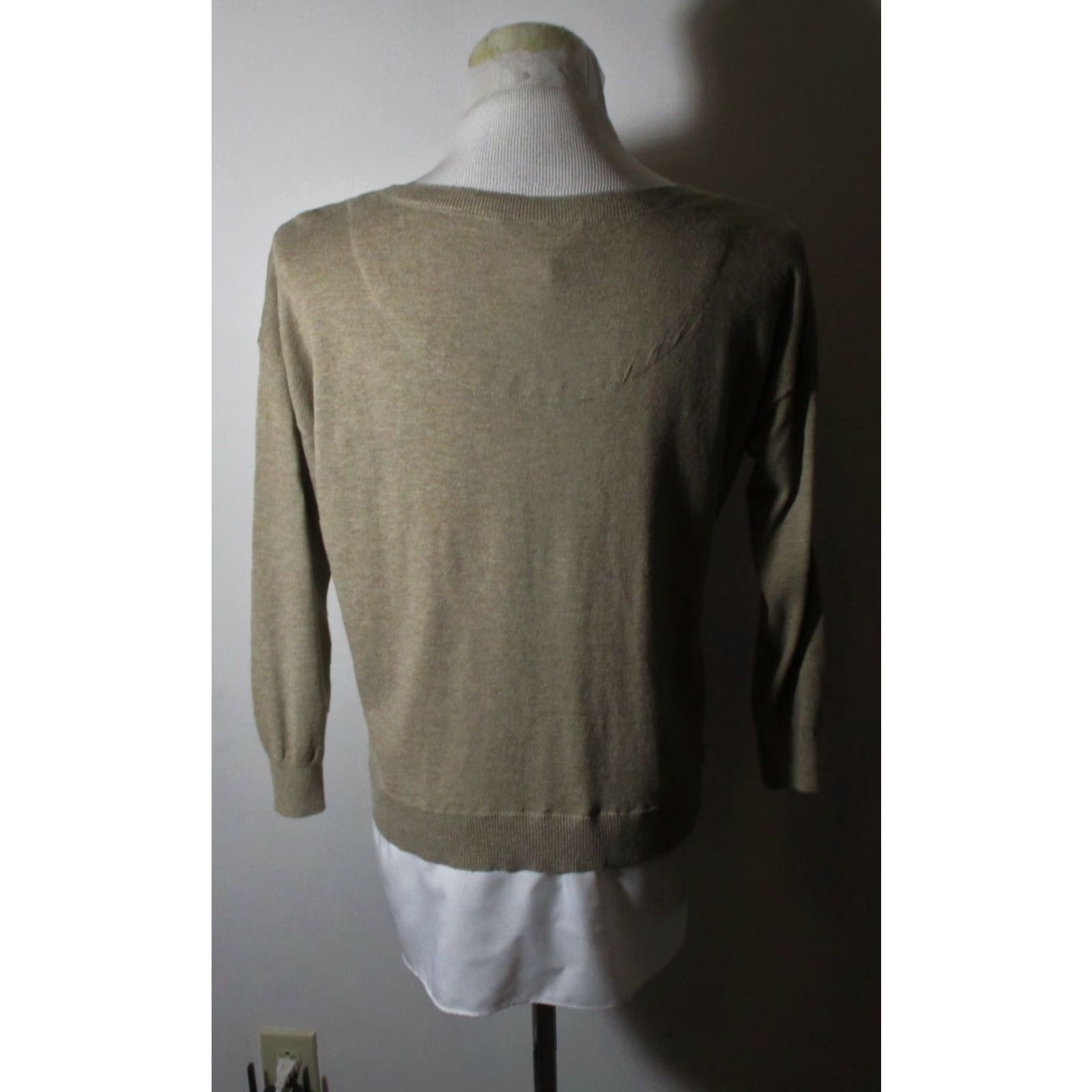 Ralph Lauren LAUREN Ralph Lauren Top Shirt Women Tan Cotton Modal Blend M Long Sleeve Boat Neck Casual Modern Fits Regular Vintage No N/A Size M / US 6-8 / IT 42-44 - 5 Thumbnail
