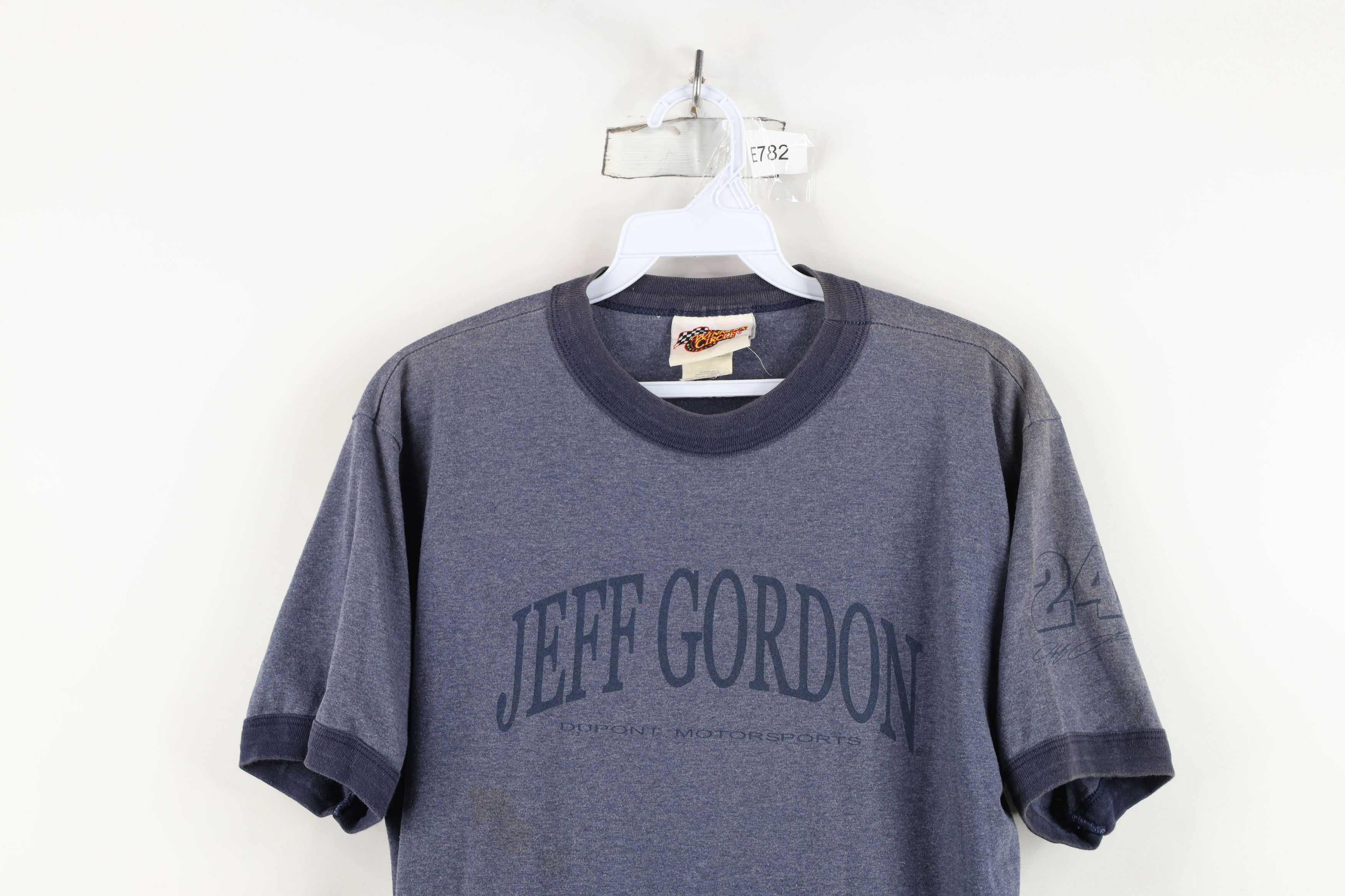 Vintage Vintage 90s NASCAR Jeff Gordon Racing Ringer T-Shirt Blue Size US M / EU 48-50 / 2 - 2 Thumbnail