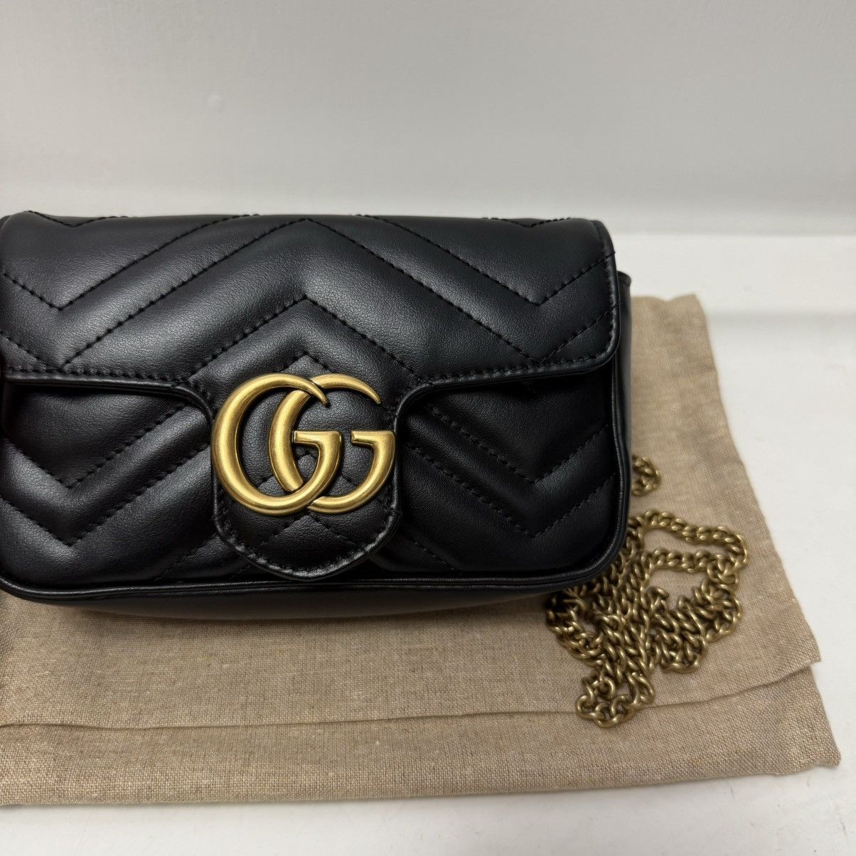 Gucci Gucci GG Marmont Matelasse Leather Black Super Mini Bag Size ONE SIZE - 4 Thumbnail