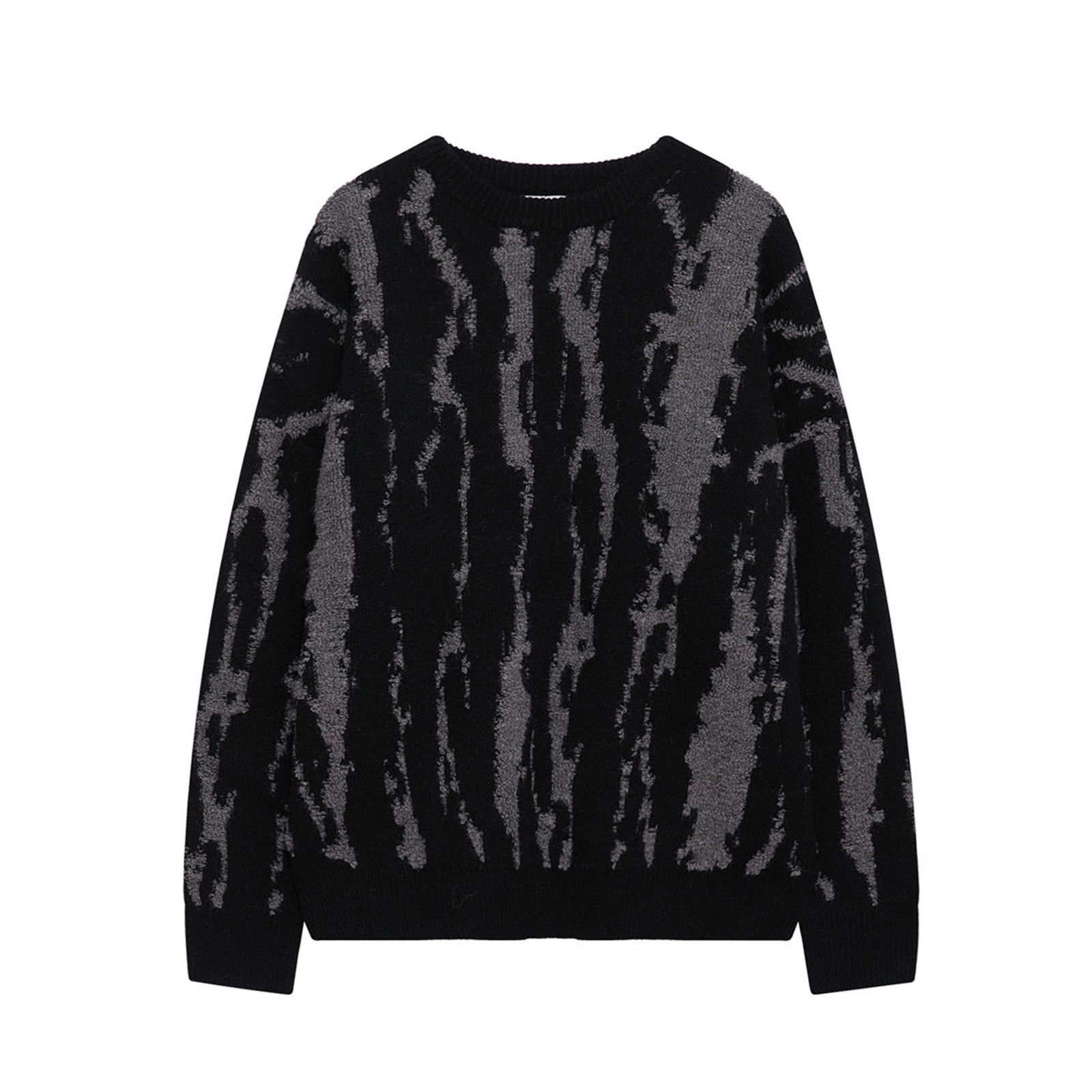Japanese Brand Black and Gray Patterned Oversized Knit Sweater Size US M / EU 48-50 / 2 - 1 Thumbnail