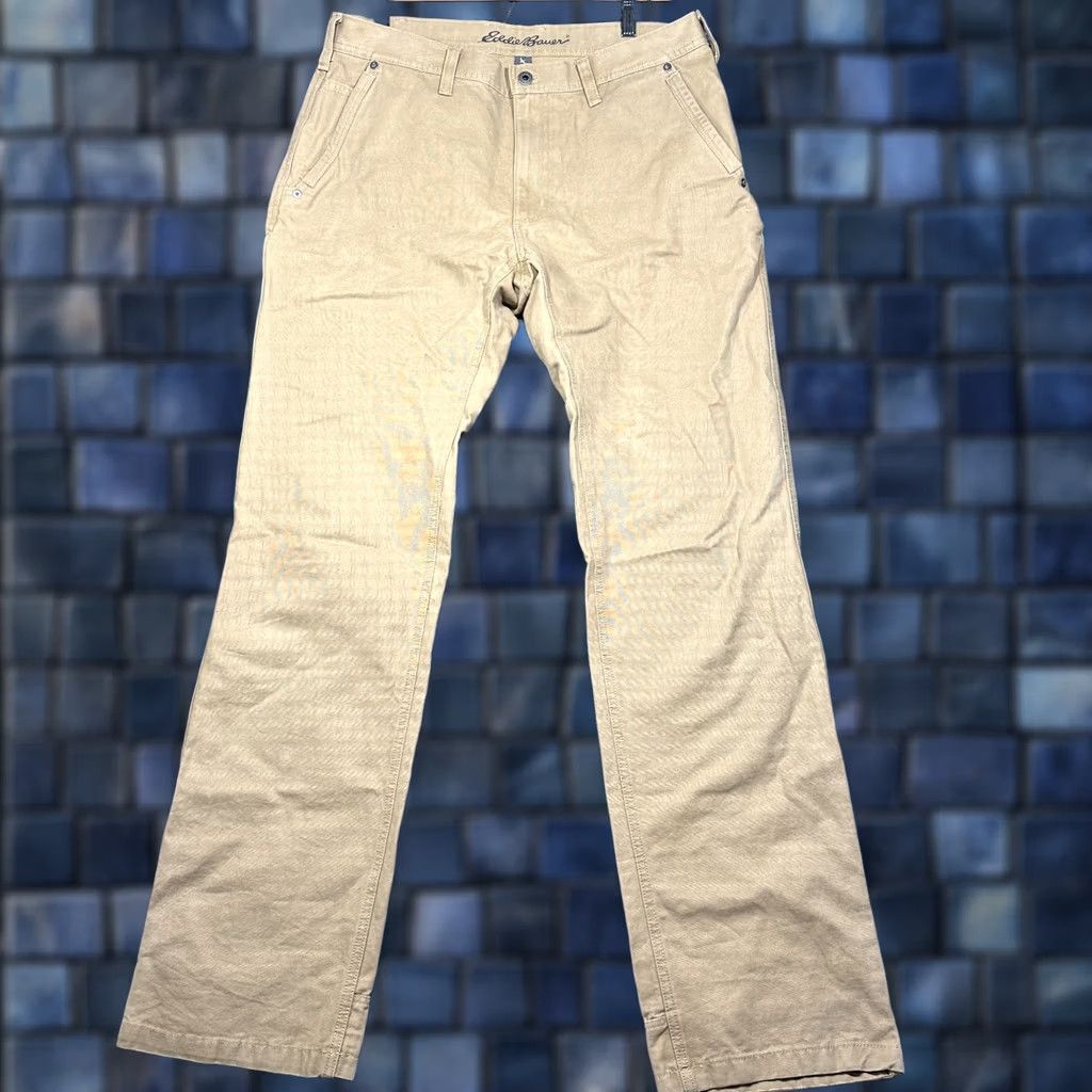 Eddie Bauer Eddie Bauer Pants Mens 36 Khaki Tan Cotton Pockets Zip Fly Chino Cargo Pocket Flat Front Classic Mens Pants Size US 36 / EU 52 - 1 Thumbnail