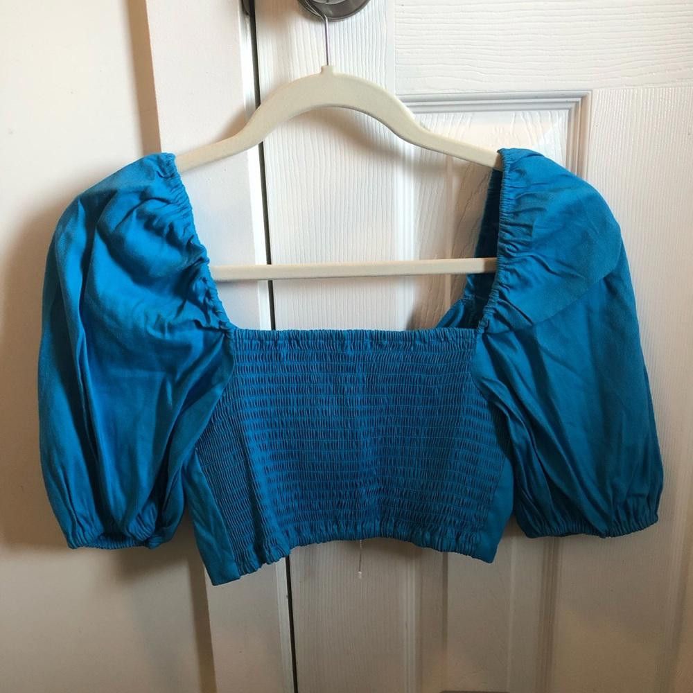 Designer NWT Leyden Blue Crop Tie Top Size M / US 6-8 / IT 42-44 - 4 Thumbnail