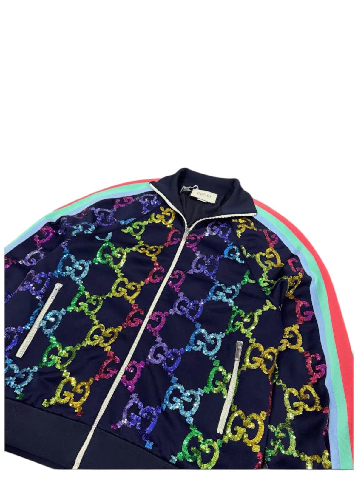 Gucci Gucci GG XS Rainbow Sequin Track Zipper Jacket Size XS / US 0-2 / IT 36-38 - 4 Thumbnail
