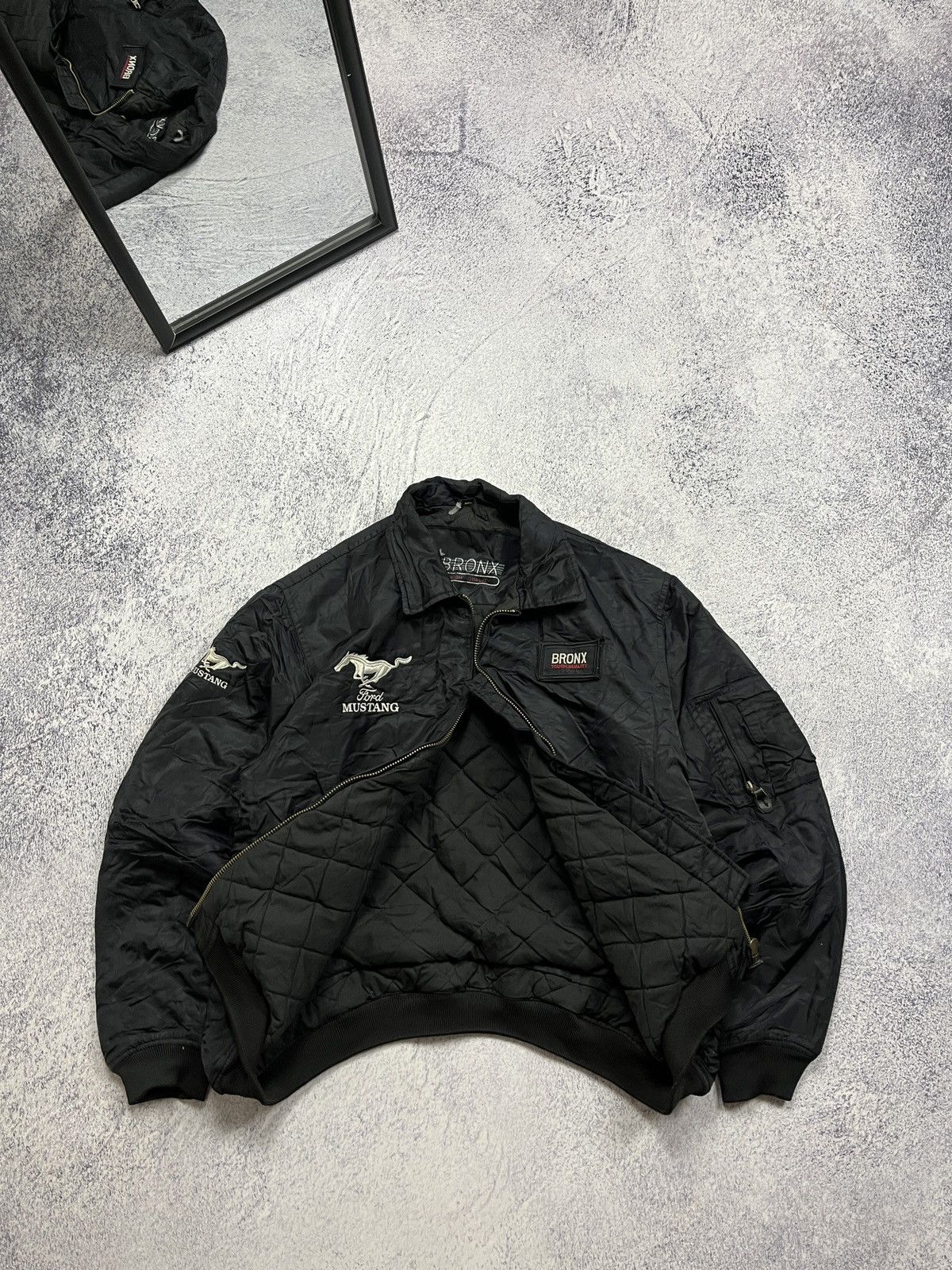 Vintage Vintage Ford Mustang Bomber Jacket Flyers Boxy 90’s Rare Size US L / EU 52-54 / 3 - 7 Thumbnail