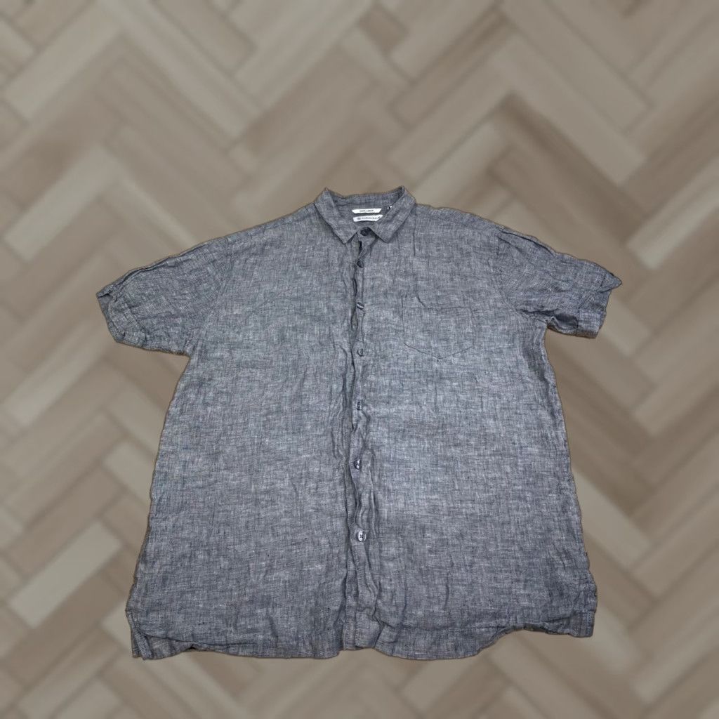 Cubavera Cubavera Shirt Men L Blue Linen Button-Up Short Sleeve Casual Beach 22464 Size US L / EU 52-54 / 3 - 1 Thumbnail