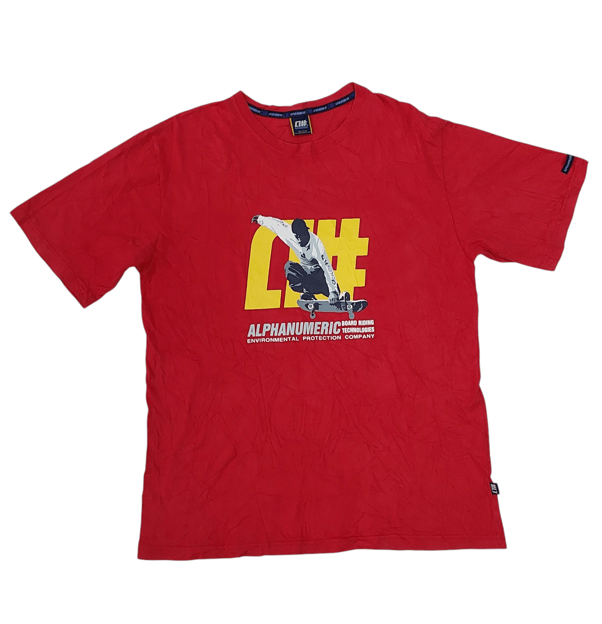 ALPHANUMERIC SKATEBOARD SKATE LOGO RED T-SHIRT