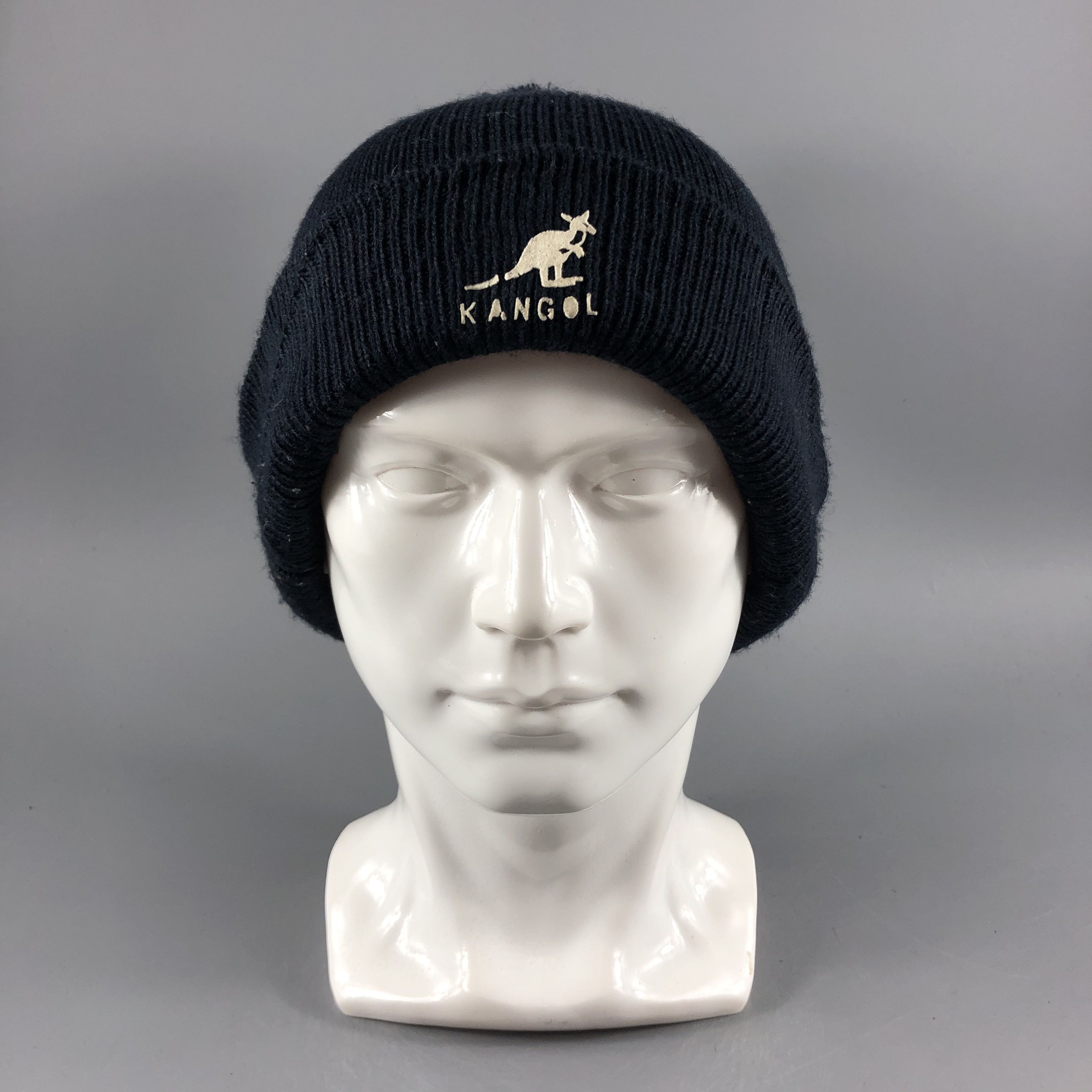 image of Kangol Hats Black Plain Beanie Slouchy Snow Hat B327, Men's