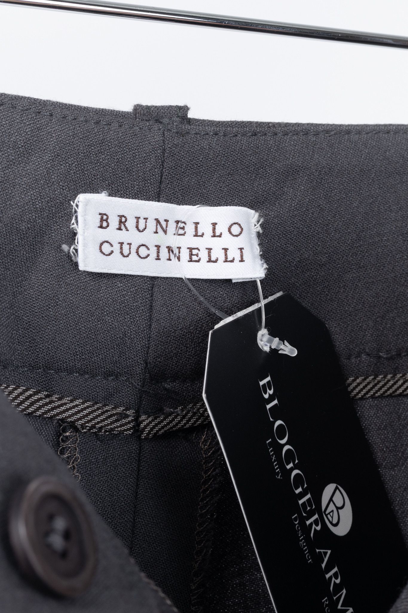 Brunello Cucinelli Brunello Cucinelli Grey Wool Double-Button-Fly Trousers Size 28" / US 6 / IT 42 - 9 Thumbnail