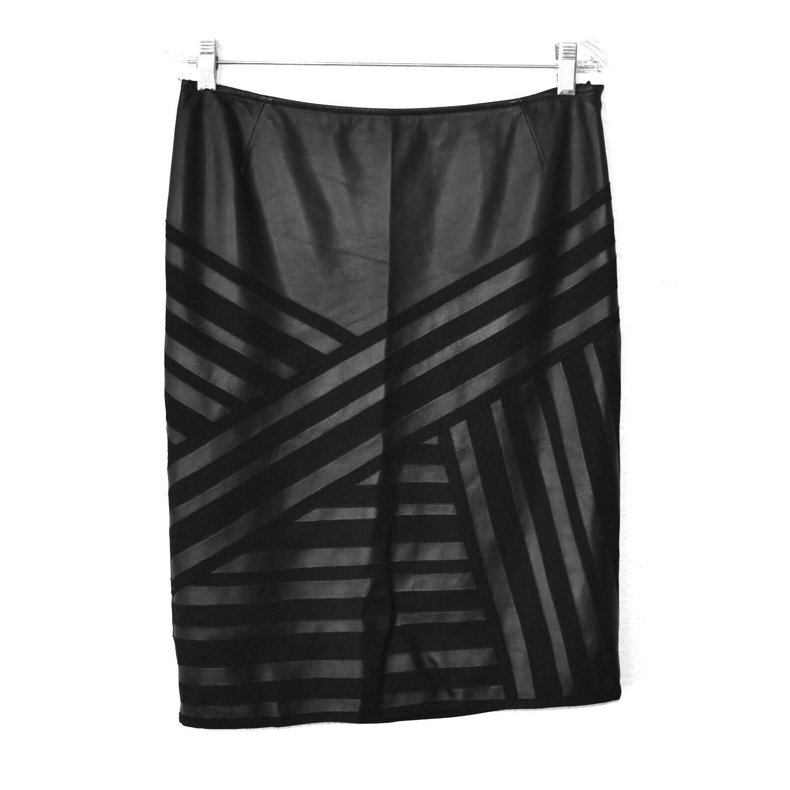 Lafayette 148 LAFAYETTE 148 NEW YORK Black Leather Pencil Skirt Sz 6 $598 Size 28" / US 6 / IT 42 - 1 Thumbnail