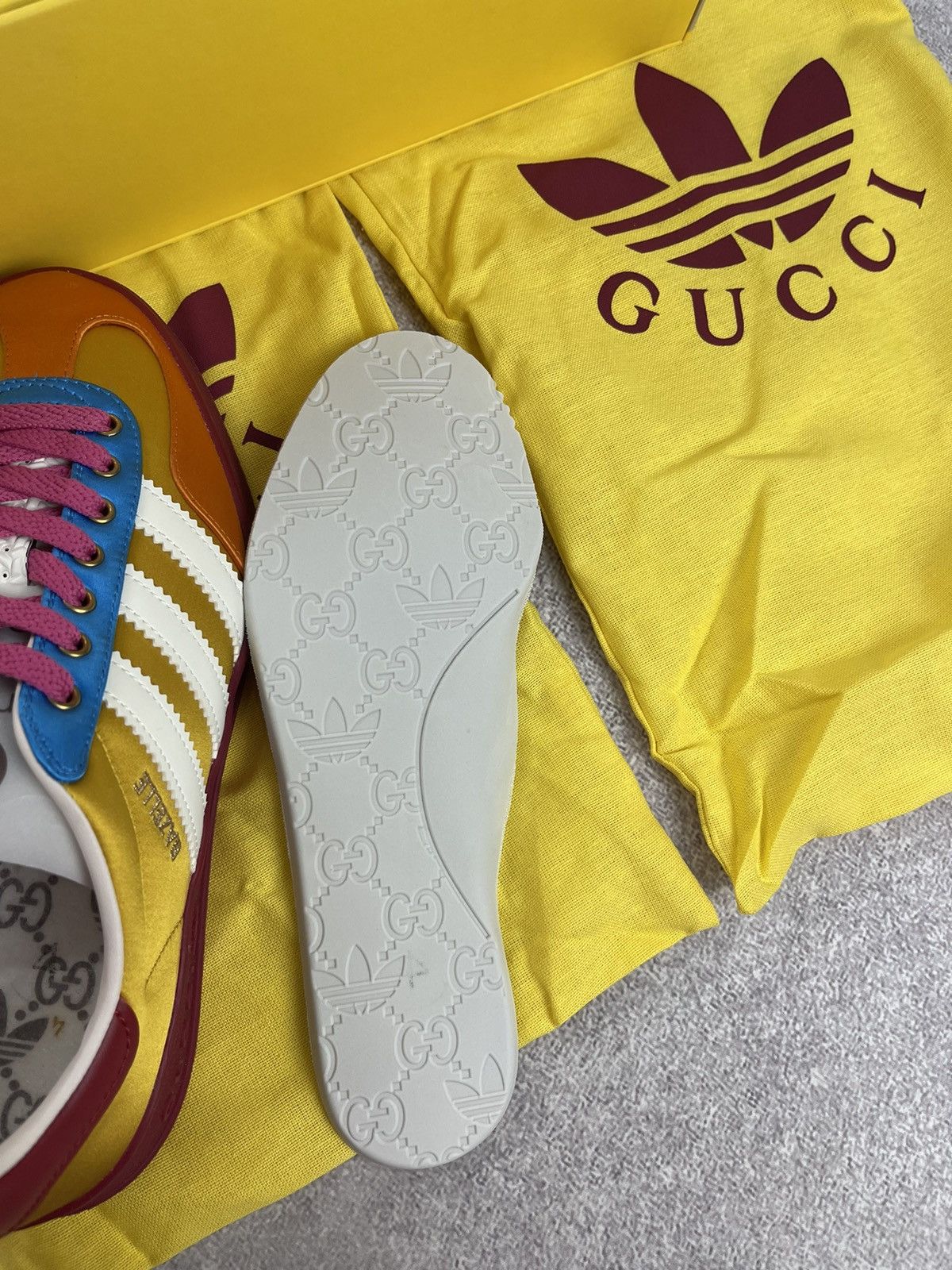 Adidas × Gucci Adidas x Gucci Gazelle Yellow/White/Red Sneakers Size 36 2/3 Size US 5.5 / IT 35.5 - 14 Thumbnail