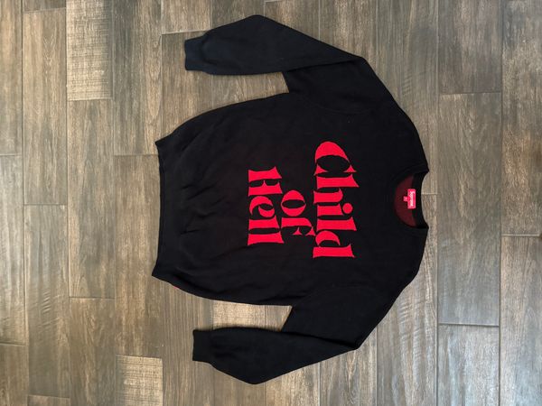 Supreme Supreme Child of Hell Sweater Black Red | Grailed