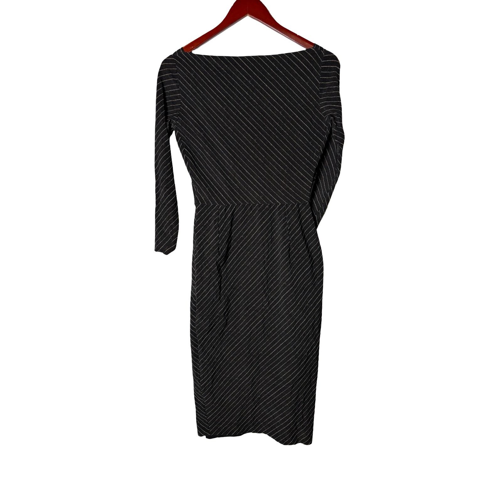 Chiara Boni Chiara Boni La Petit Robe Black Pinstripe Iza Sheath dress 8 Size M / US 6-8 / IT 42-44 - 7 Thumbnail