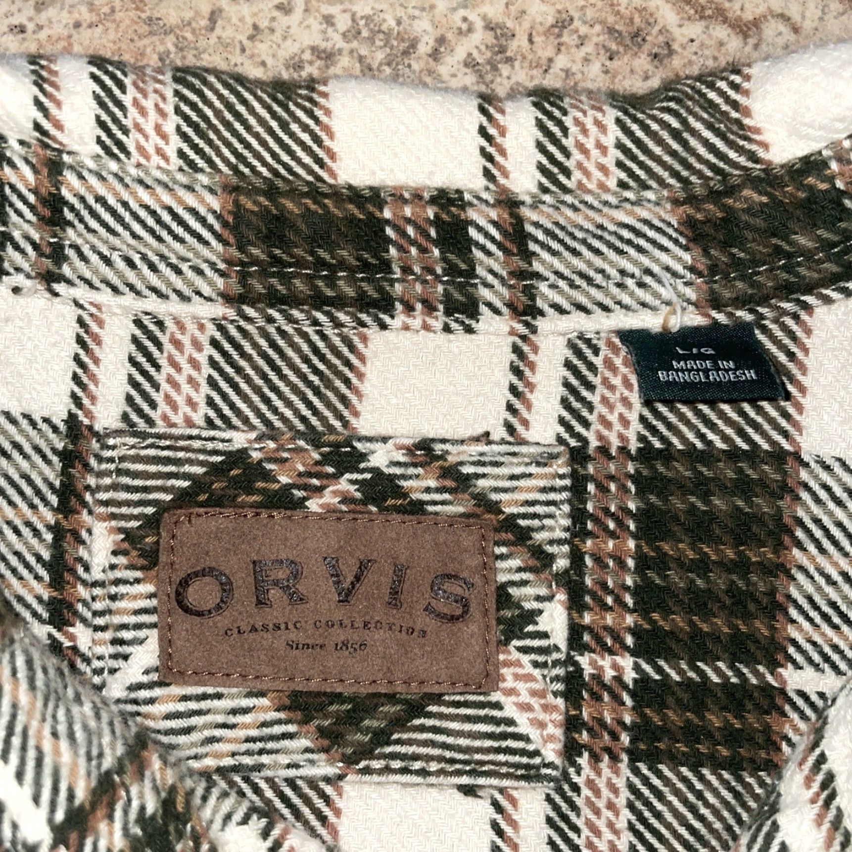 Orvis Orvis White Thick Plaid Flannel Shirt Mens L Size US L / EU 52-54 / 3 - 3 Thumbnail