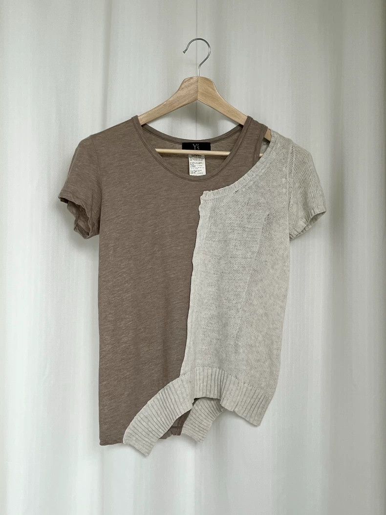 Y's Y's Different material stitching short sleeve Size XS / US 0-2 / IT 36-38 - 1 Thumbnail