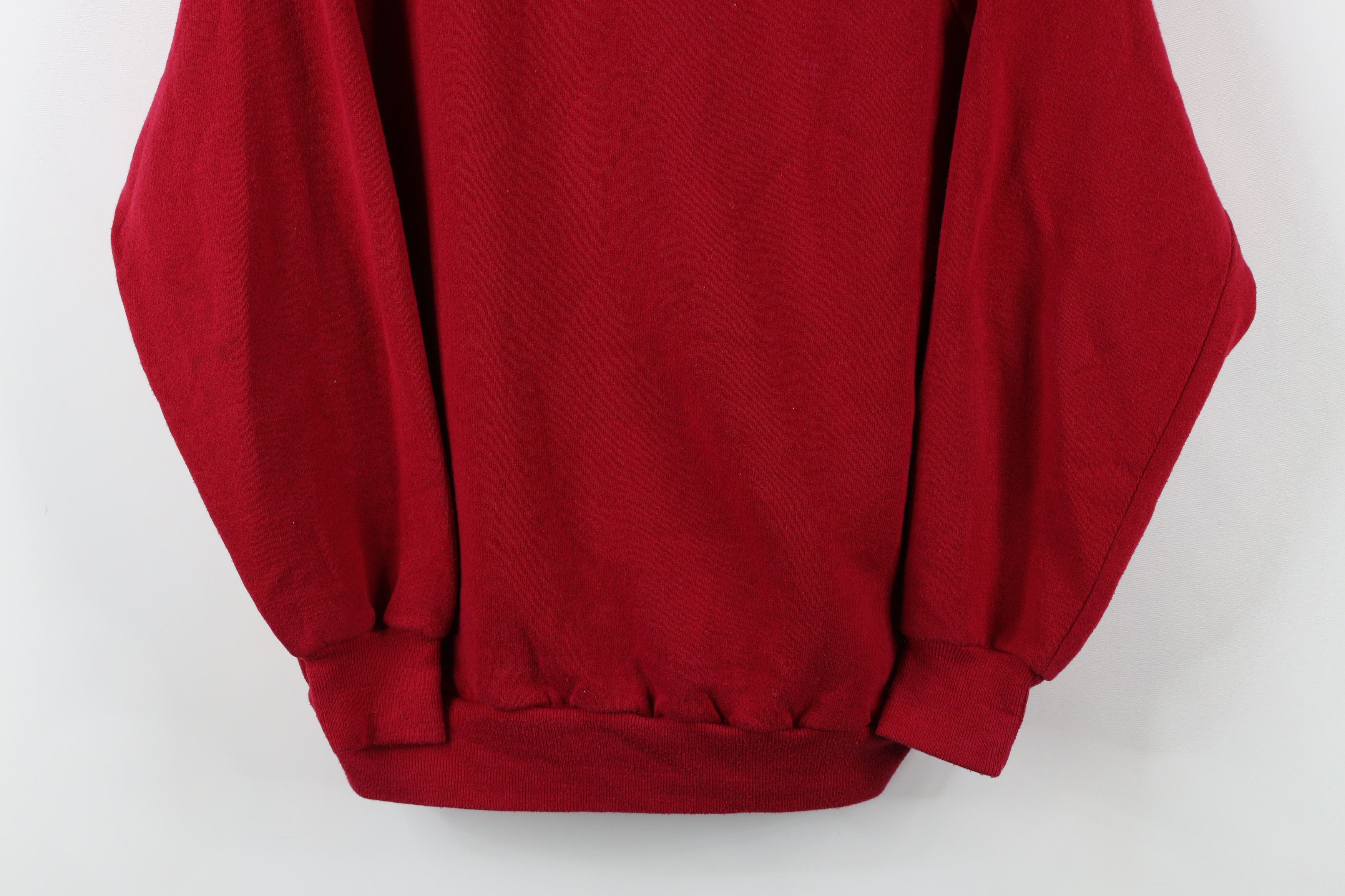 Vintage Vintage 70s Streetwear Blank Crewneck Sweatshirt Red USA Size L / US 10 / IT 46 - 3 Thumbnail