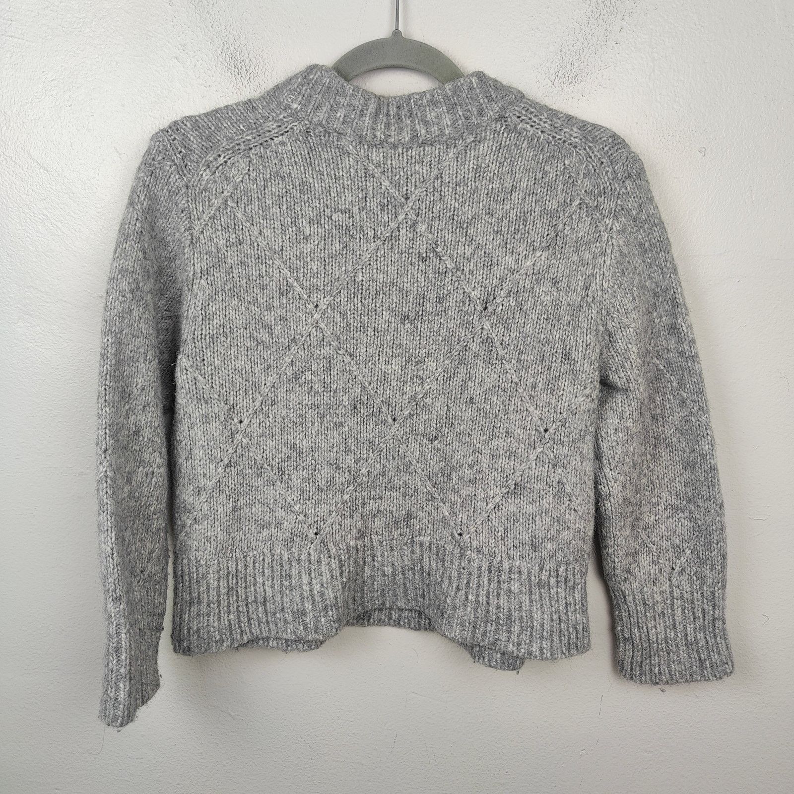 Everlane Everlane The Diamond-stitch Cloud Crew Sweater Women XS Gray Size XS / US 0-2 / IT 36-38 - 4 Thumbnail