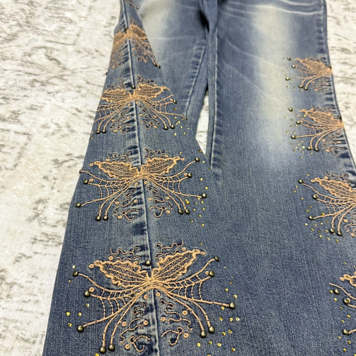 Japanese Brand Japanese Brand Boho Hippie Embroidery Studded Flare Jeans Size US 28 / EU 44 - 7 Thumbnail