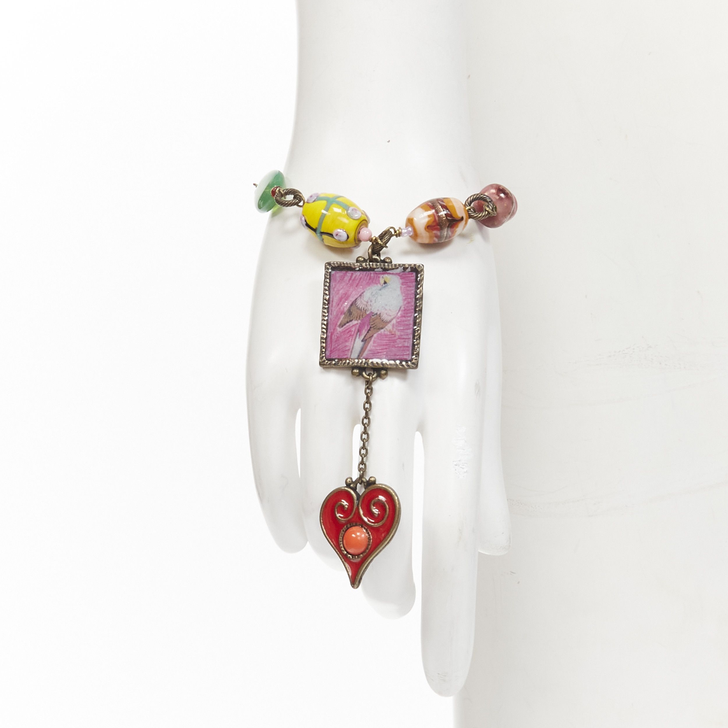 Other PHILIPE FERRANDIS colorful charms bird resin frame chain bracelet Size ONE SIZE - 1 Thumbnail