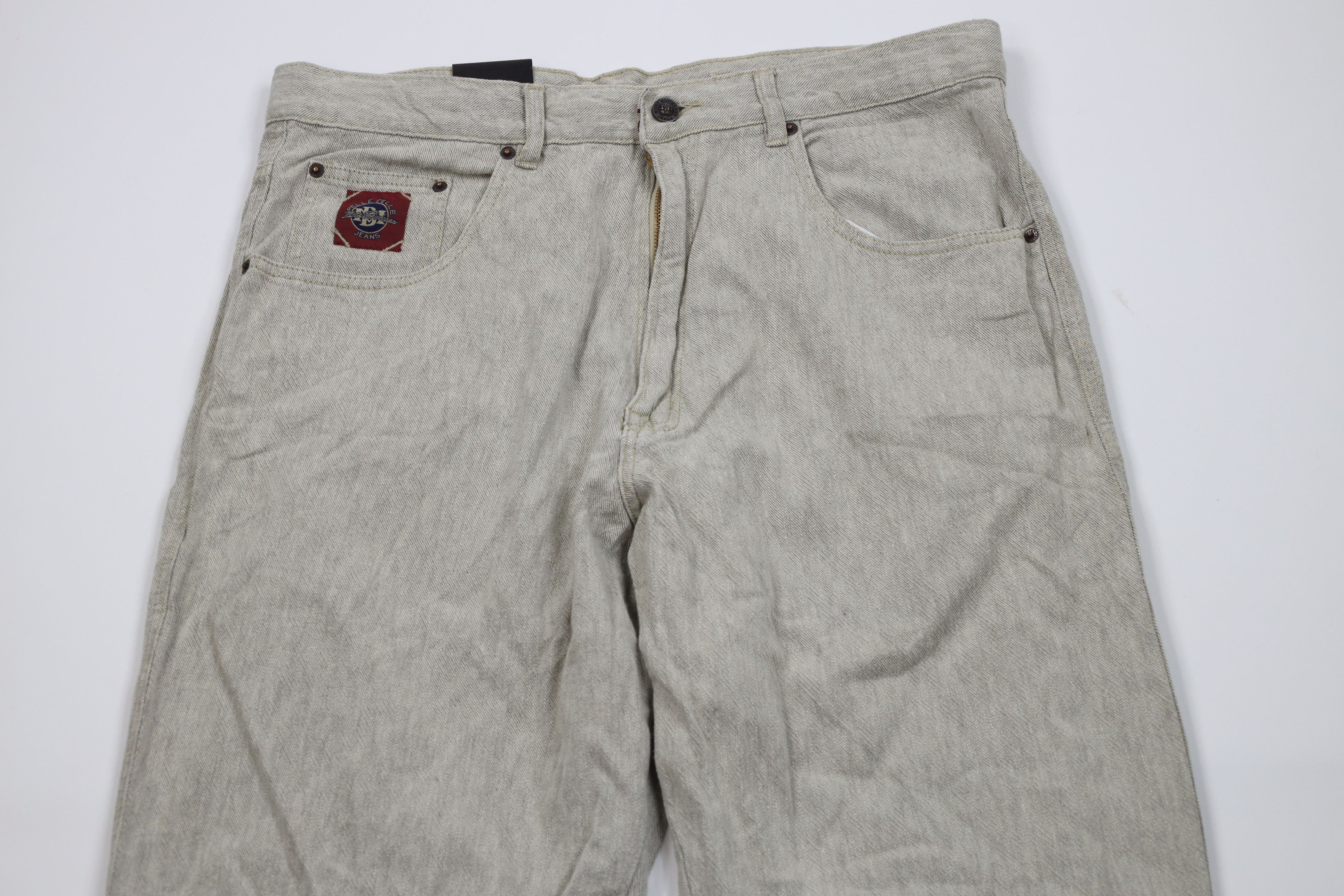 Pelle Pelle Deadstock Vintage 90s Pelle Pelle Wide Leg Jeans Linen Denim Size US 38 / EU 54 - 2 Thumbnail