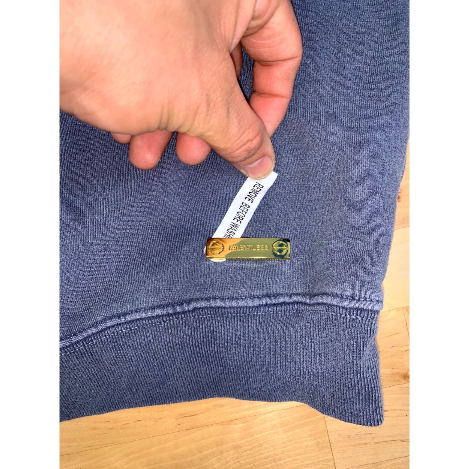 Talentless Talentless Sweater Mens M Blue Collard Heavy Oversized 10437 Size US M / EU 48-50 / 2 - 3 Thumbnail
