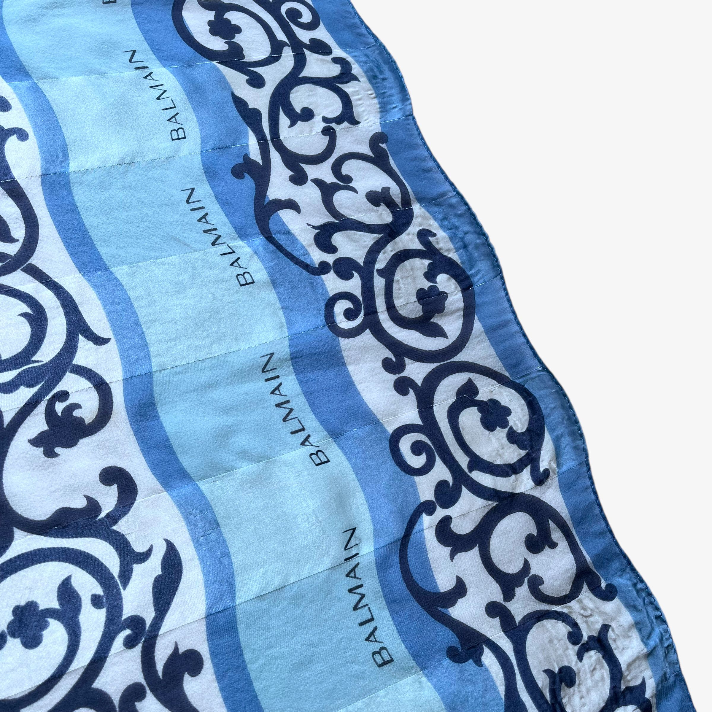 Balmain Vintage 90s Pierre Balmain Abstract Floral Print Silk Scarf Size ONE SIZE - 4 Thumbnail