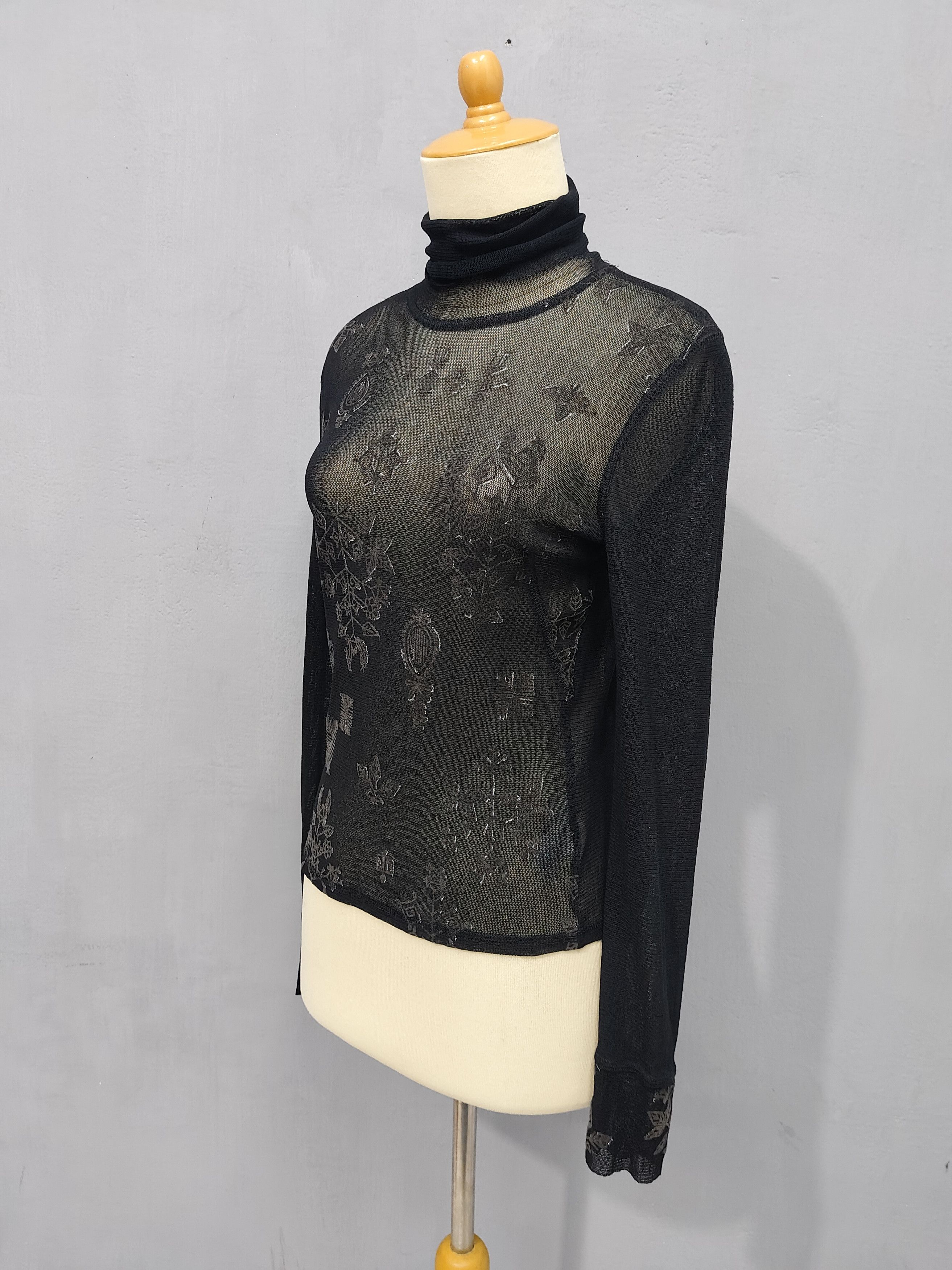 Japanese Brand Cosa-Nostra🇯🇵Sheer Stretch Mesh Print Gothic Top Size M / US 6-8 / IT 42-44 - 3 Thumbnail