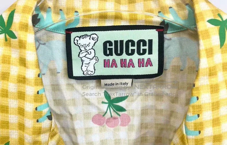 Gucci Gucci Co-branded yellow plaid cherry lamb logo short-sleev Size US M / EU 48-50 / 2 - 3 Thumbnail