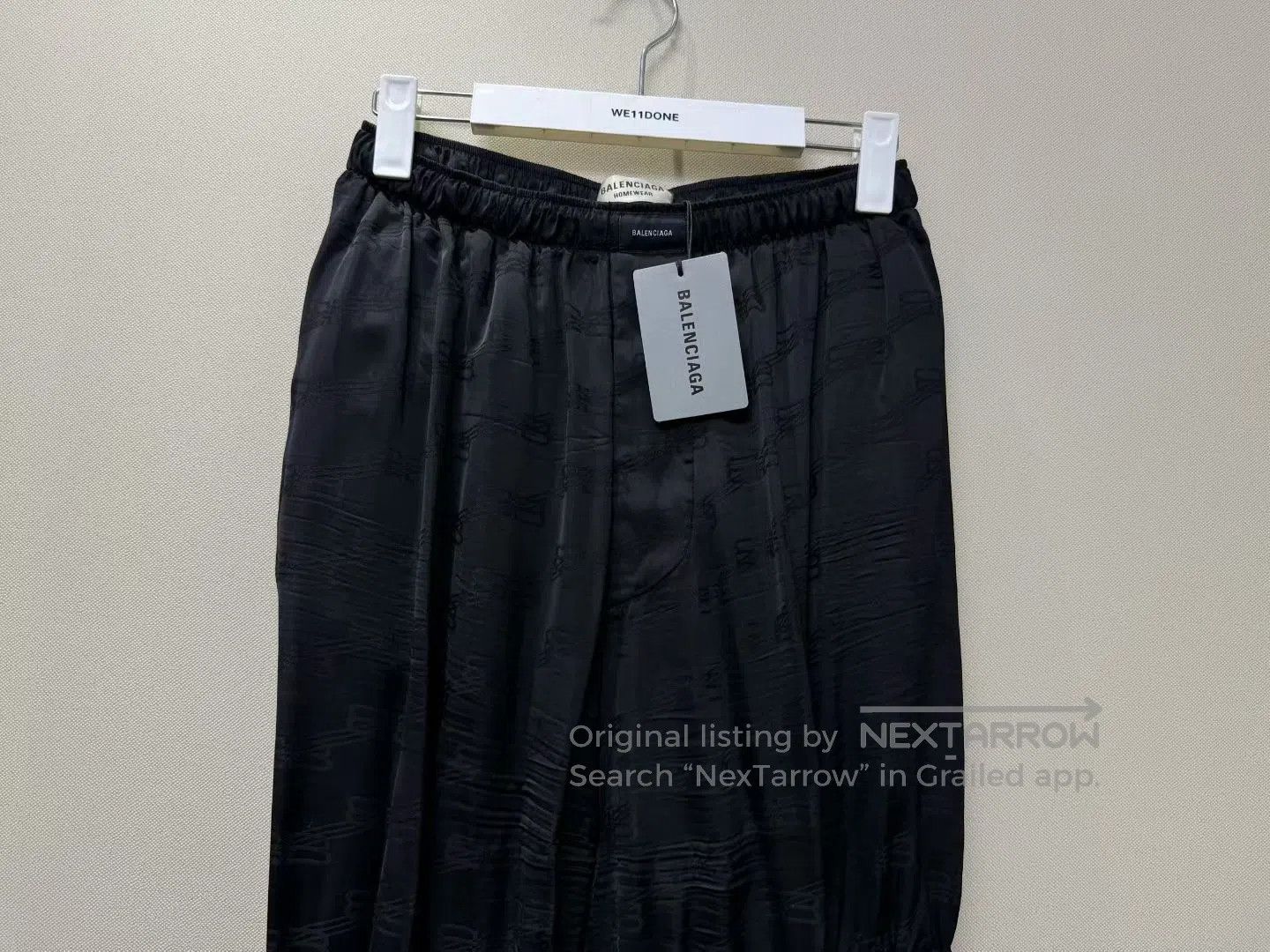 Balenciaga Balenciaga Black Lock Full Logo Silk Long Pants| Size US 36 / EU 52 - 2 Thumbnail