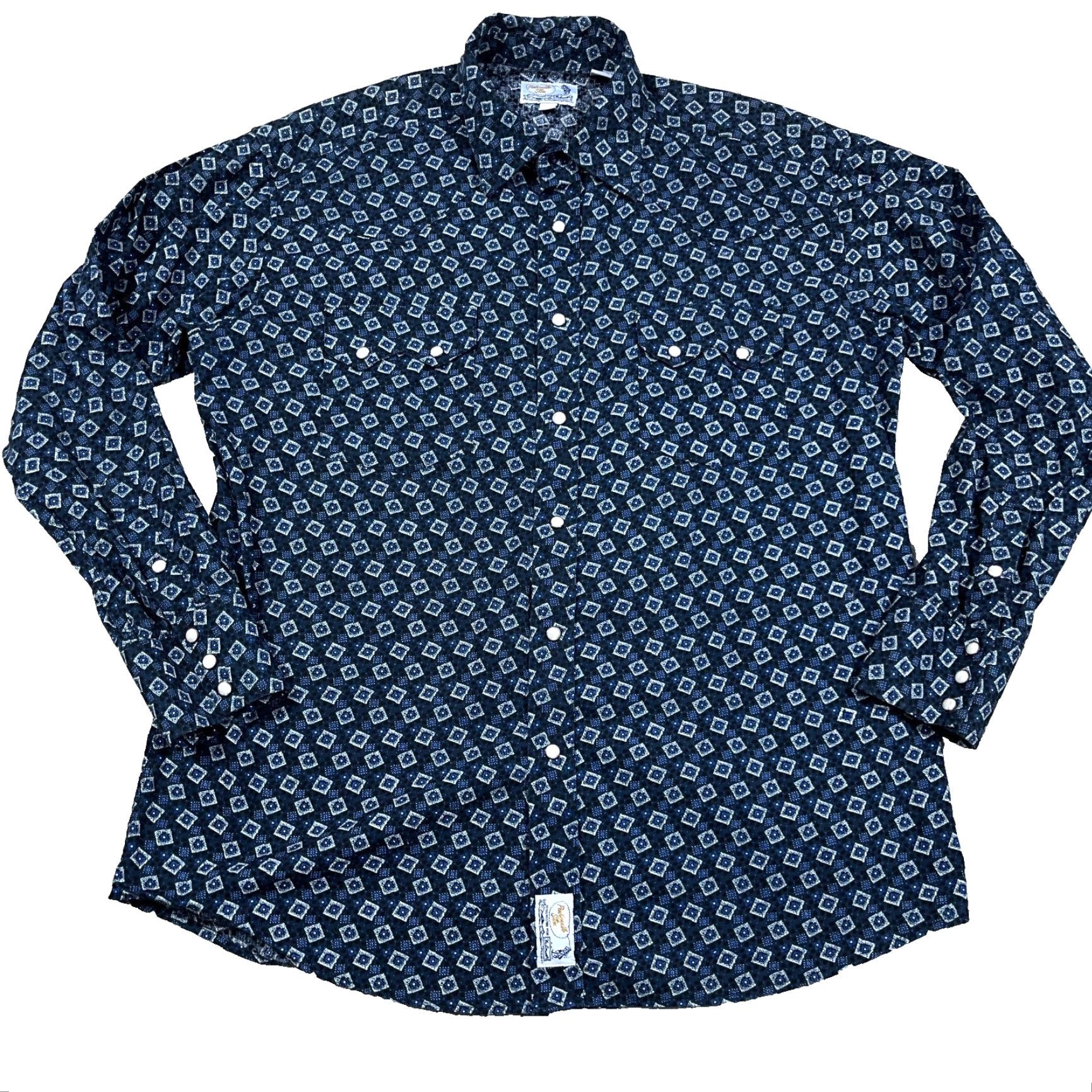 Vintage VINTAGE Panhandle Slim Shirt Men L Blue Pearl Snap Retro Western Cowboy Geometric Size US L / EU 52-54 / 3 - 2 Thumbnail