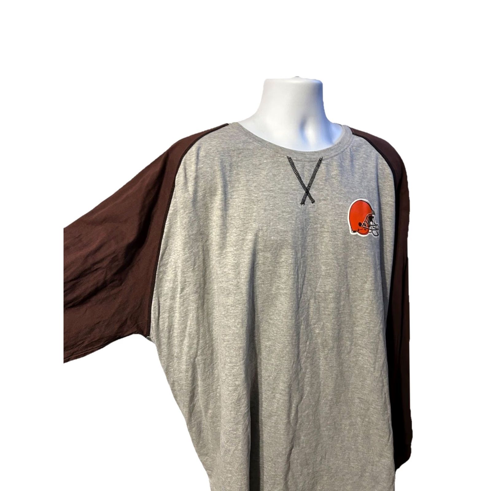 Vintage Cleveland Browns Fanatics Long Sleeve Pullover Shirt Men 5XL Gray Brown Helmet Logo Crew Neck Activewear Shirt Size US XXL / EU 58 / 5 - 4 Thumbnail