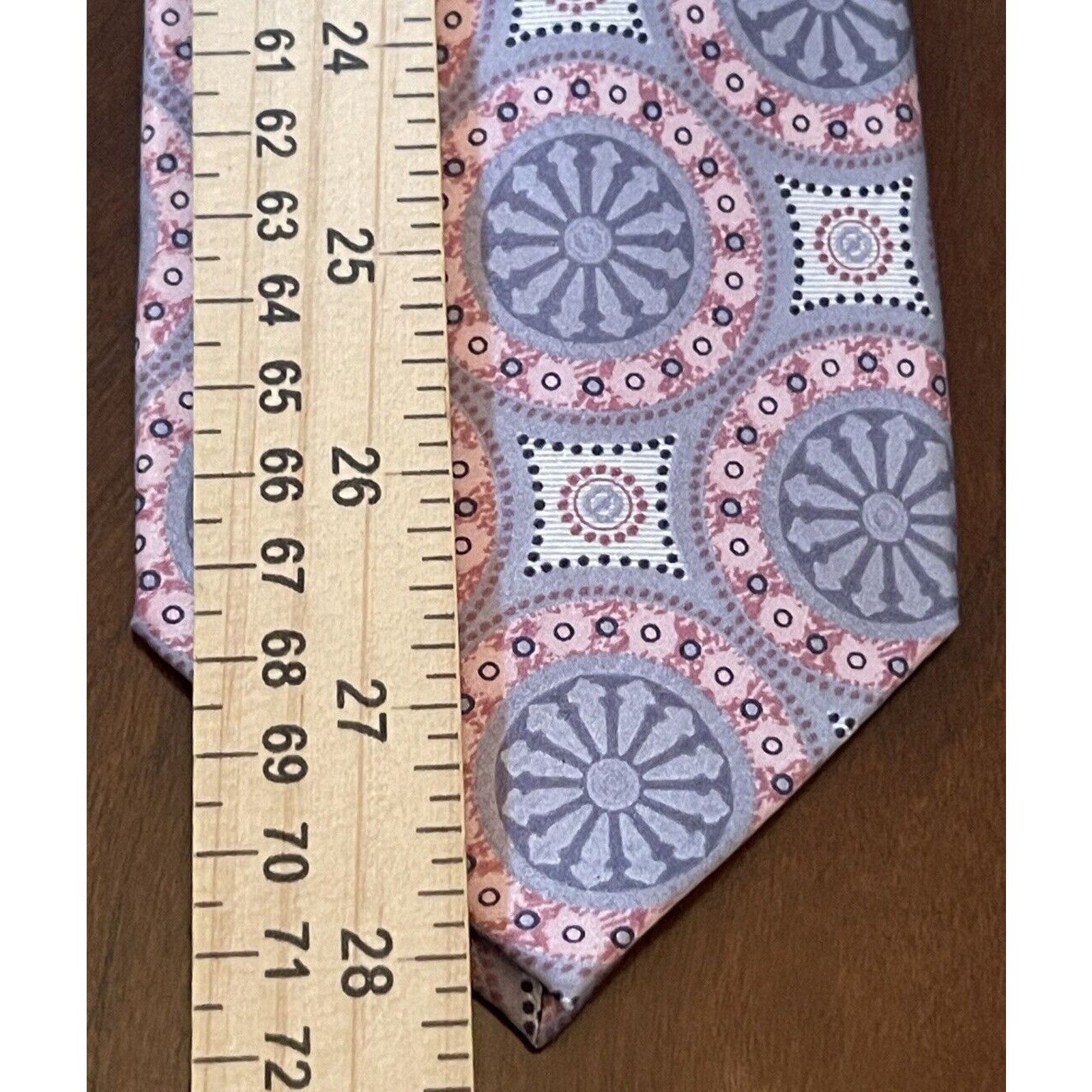 George George Pink Gray Hand Made 100% Silk Made In China Size ONE SIZE - 5 Thumbnail