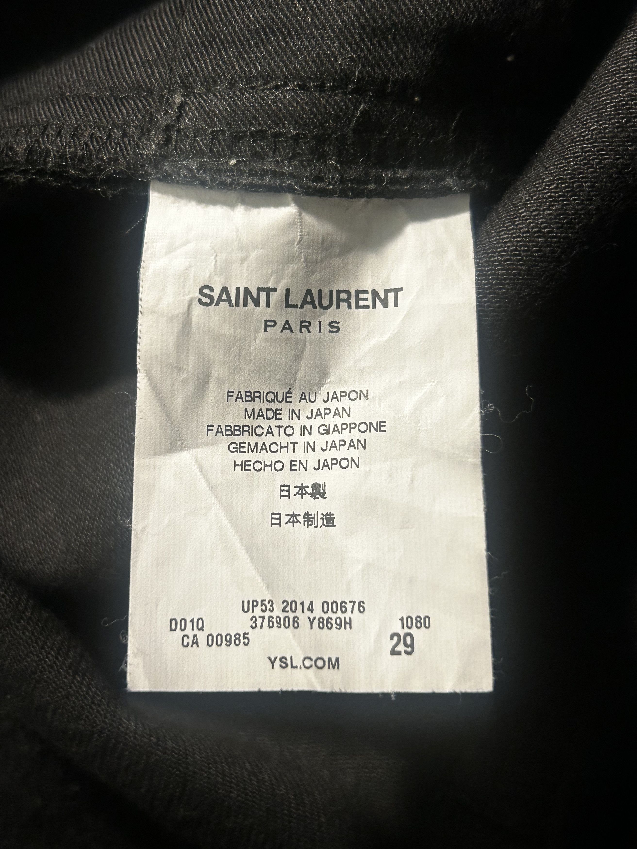 Saint Laurent Paris Saint Laurent Paris Black Denim Jeans Size US 29 - 6 Thumbnail